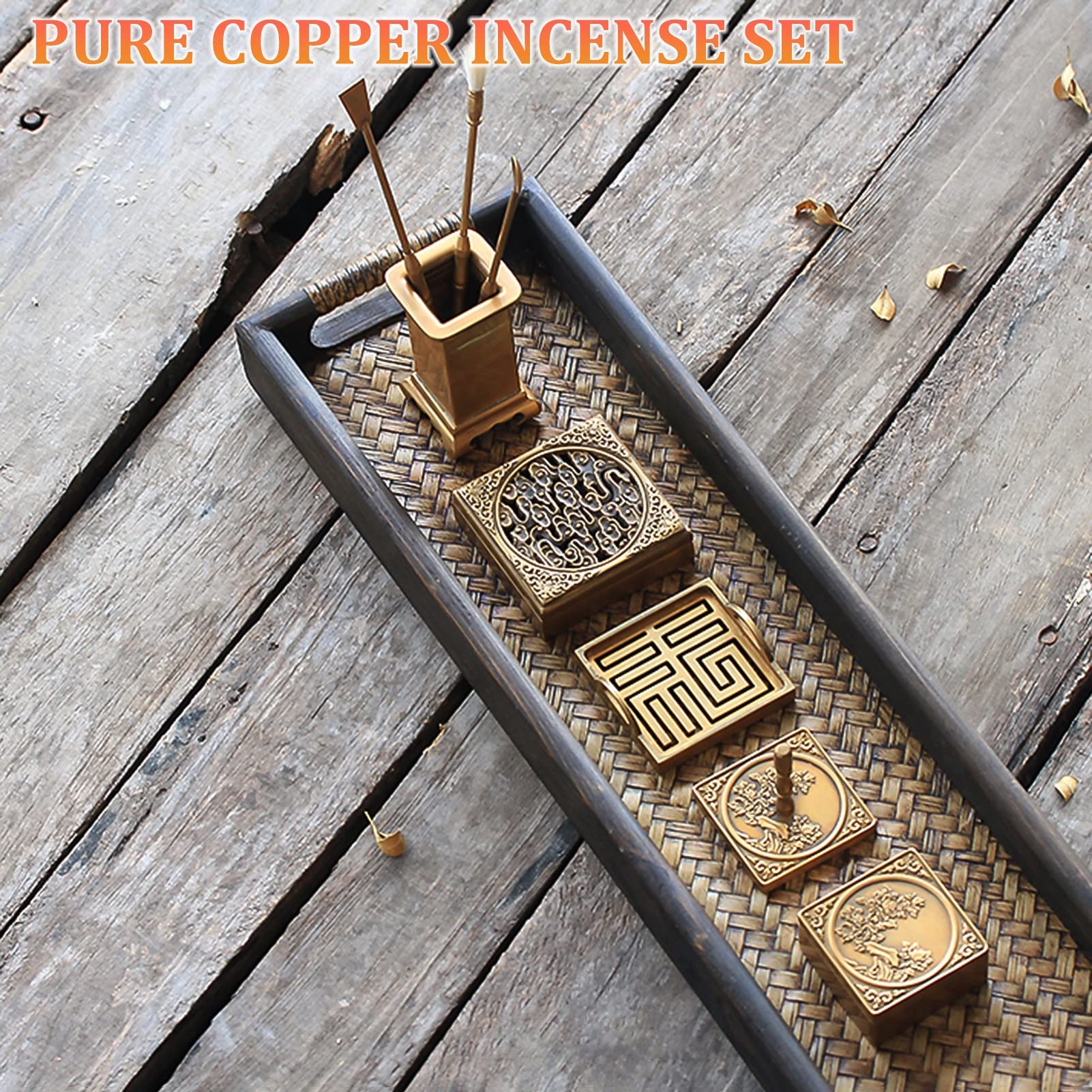 Kit de 9 Piezas para Hacer Incienso de latón, Torre de reflujo, moldes para Conos de Incienso, Juego de Herramientas para purificar el Incienso, Yoga, meditación y SPA.
