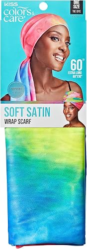 Kiss Colors & Care Premium Soft Satin Wrap Scarf, Tie Dye