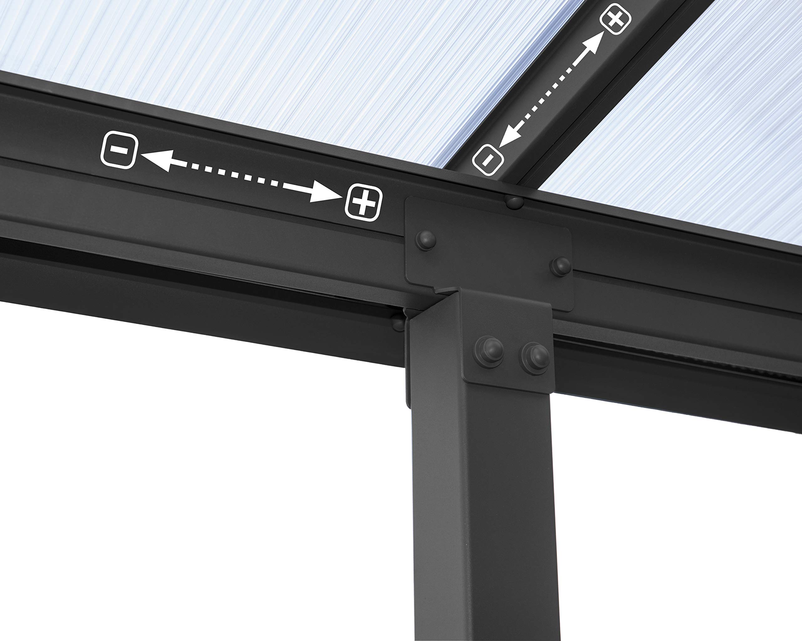 Canopia by Palram Pergola Olympia 16.4 m² en Aluminium Et Polycarbonate, Moderne & Élégante, pour Couvrir Une Terrasse Toute L’année (Gris)