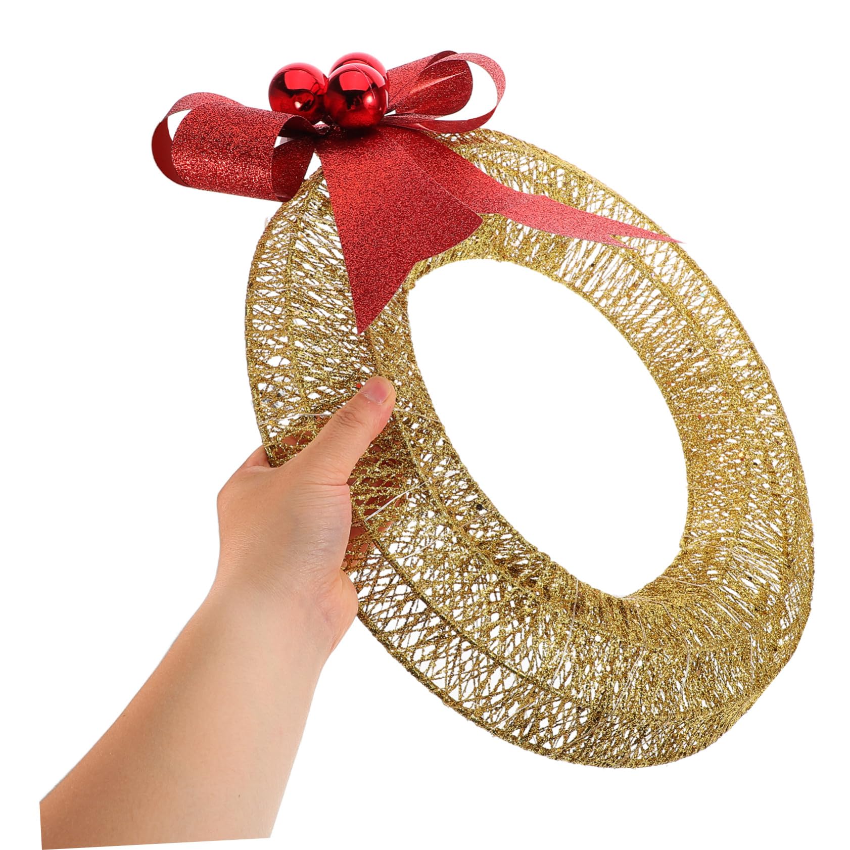 Navideña Metálica Luces LED Cálidas Guirnalda Decorativa Iluminada para Interiores y Exteriores Adorno Colgante para Puerta y Fiesta