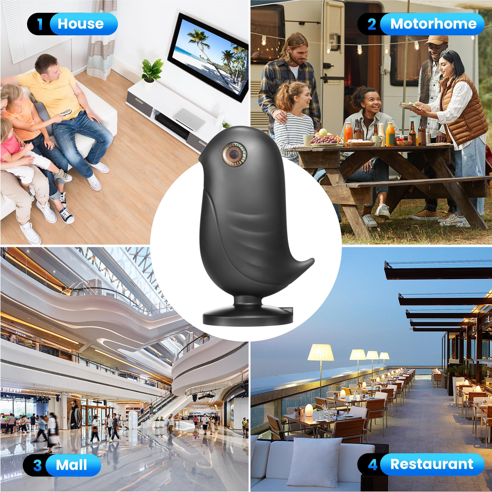 Antenne TV Intérieure Puissante, Antenne TNT HD 4K avec Amplificateur de Signal, Réception Longue Portée 650km, 360° sans Angle Mort Compatible DVB-T/T2 pour Téléviseur Numérique Intelligent