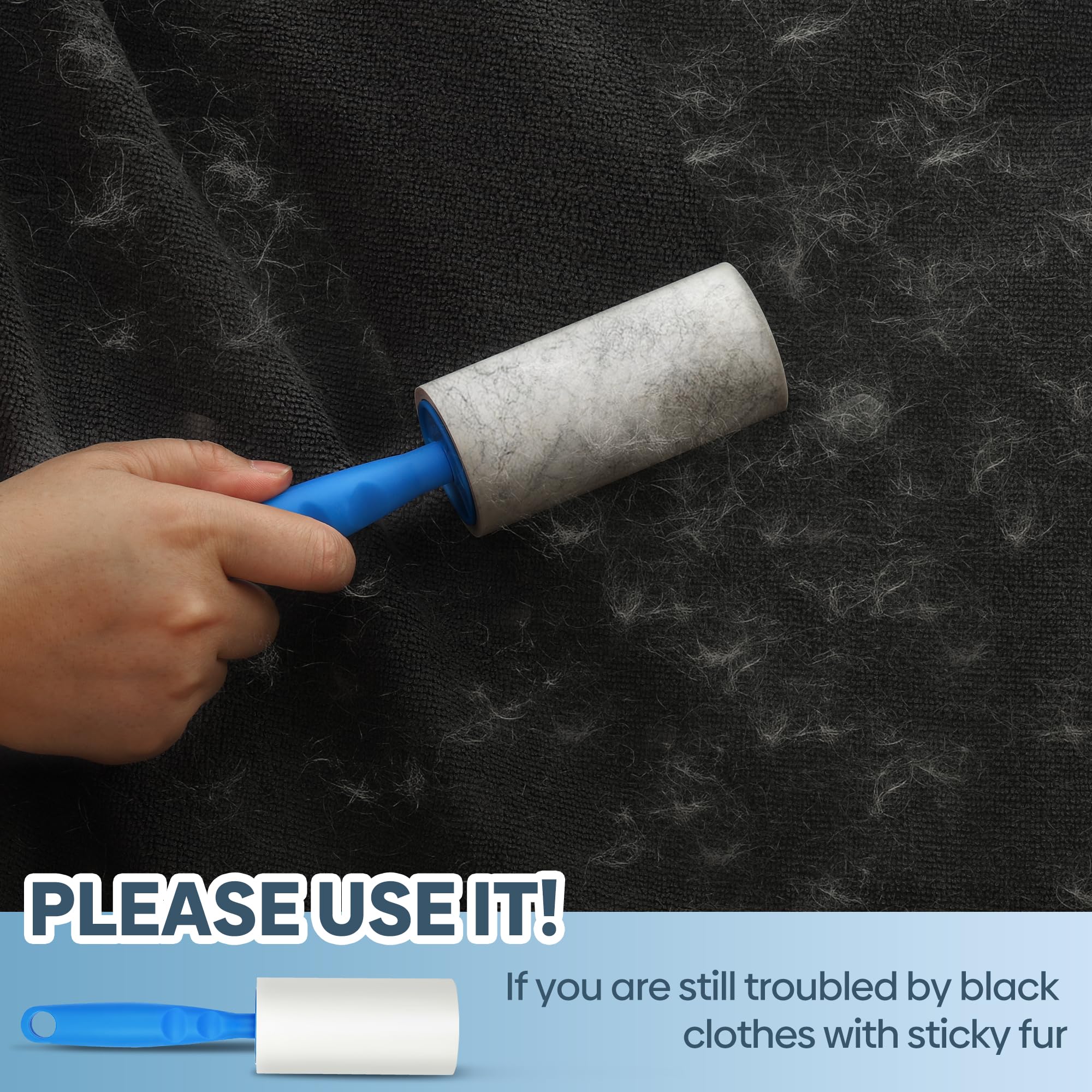 Rullo Peli Animali 12 Rotoli/1080 Fogli, Super Appiccicoso Rullo per Peli Animali, Riutilizzabile Spazzola Adesiva per Vestiti con 2 Maniglie, Lint Roller per Raccogli Peli Animali
