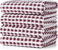 Vista 12 de SALAS Toallas de algodón para secar platos de cocina, toallas de rizo de celosía, paños de cocina altamente absorbentes con lazo para colgar, 16 x