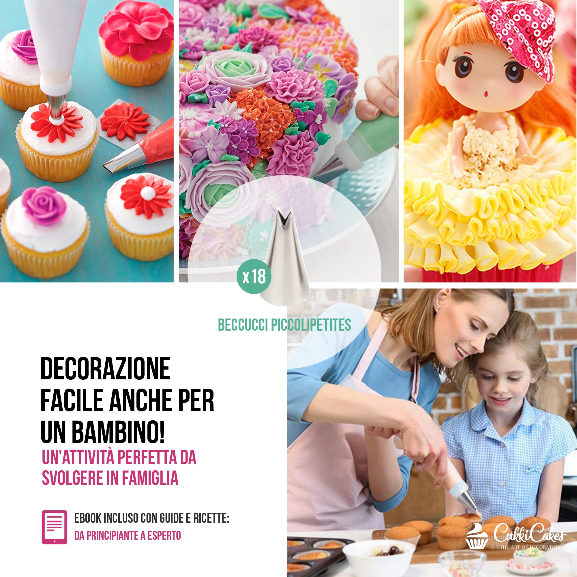 Set 4 Beccucci Extra Large Wilton Per Decorare Torte, Cupcake E Biscotti | #10, #12, #21, #32 In Acciaio Inox - Foto 13