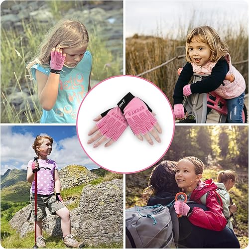 Miniatura 7 de Accmor Guantes deportivos para niños, guantes de medio dedo, guantes de ciclismo para niños y niñas, guantes de pesca para niños, guantes de pesca