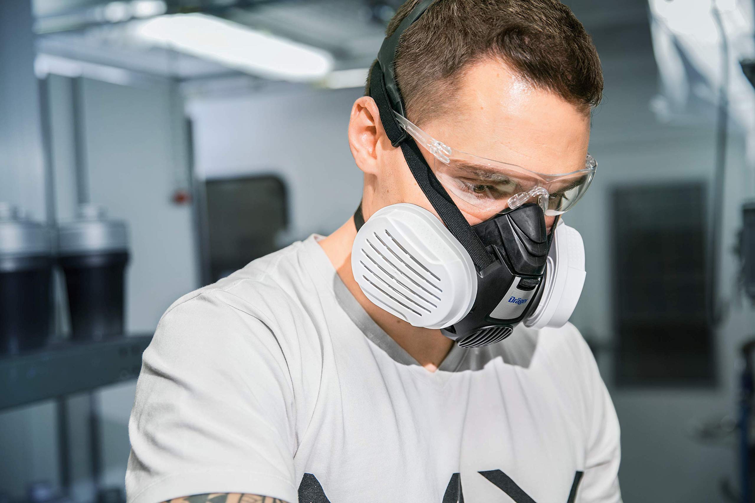 Dräger X-plore 3500 Halbmasken-Set inkl. P3 R Partikelfilter | z. B. für Handwerker| Größe M | gegen Fein-Staub & Partikel