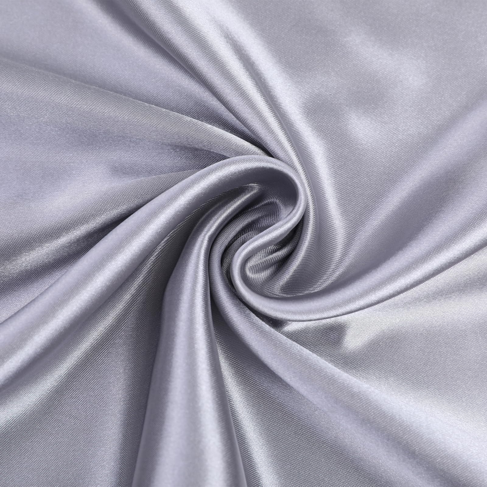 Satin Fabric by The Yard 60 Inch Wide Soft Silky Charmeuse Satin Fabric Soft Cloth Fabric Bridal Dress, Wedding Decorations, Crafts, Sewing, Draping, DIY Apparel Crafts (Silver Grey, 5 Yard)