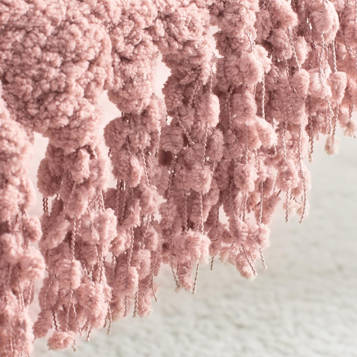 Throw Blanket for Couch, Dusty Pink Luxury Knitted Throws 50"x60", Textured Blankets with Handmade Fringe Tassels for Bed Sofa Decorative, Chunky Soft Farmhouse Boho Home Decor - Image 6