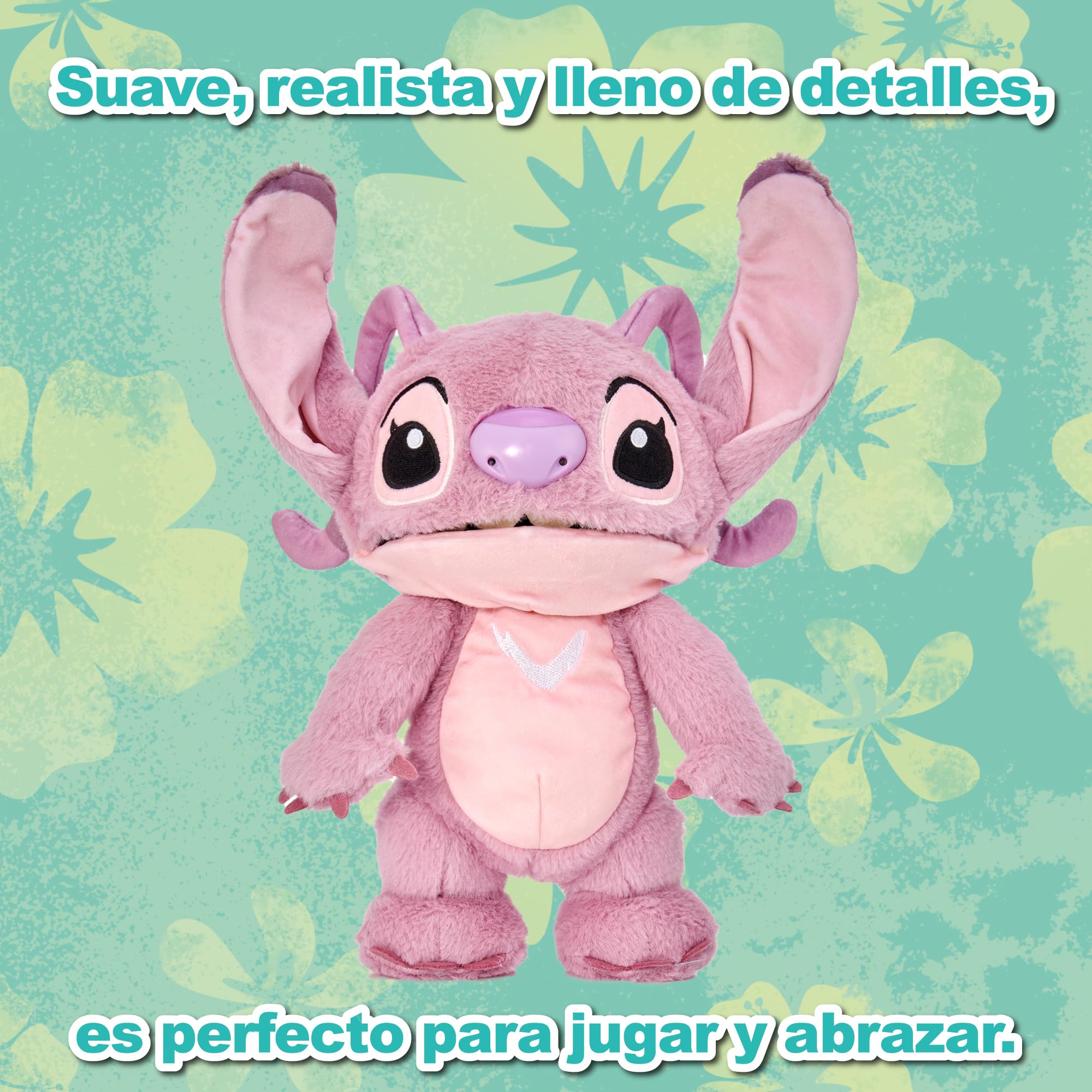 Disney Chatty Angel Deluxe Puppetronic, Lilo & Stitch Angel-Plüschtier, interaktives Plüschtier, 50+ Bewegungen und Geräusche, ab 6 Jahren, berühmt (RE003000)