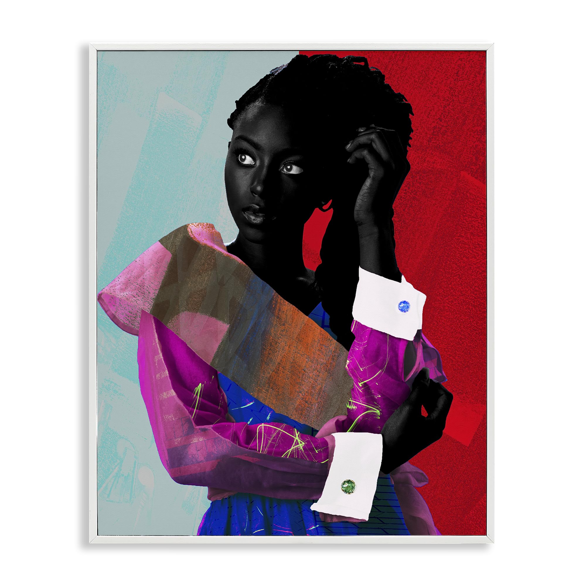 New York Fashion Style Portrait, 24 x 30 Inch Framed Giclée Print
