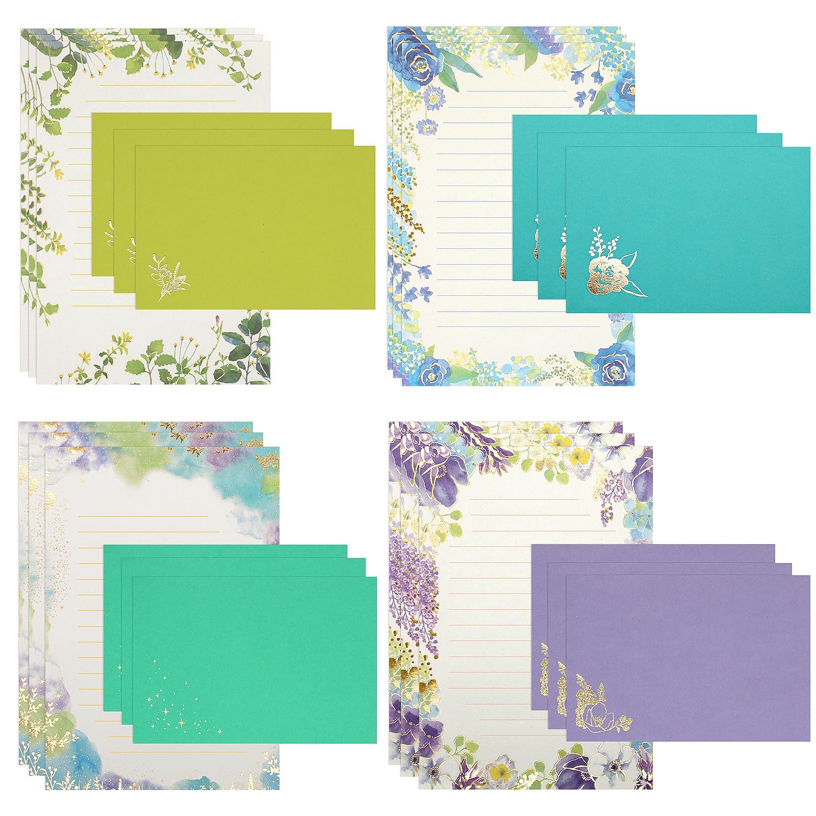 Sponsored Ad – ELECDON Cute Letter Paper Lined Stationery Pape Set, 24 Gold Foil Stamping Letter Paper with 12 Envelopes, Lined Stationary Writing Paper,Great for Love Letter Holiday Wishes Invitations