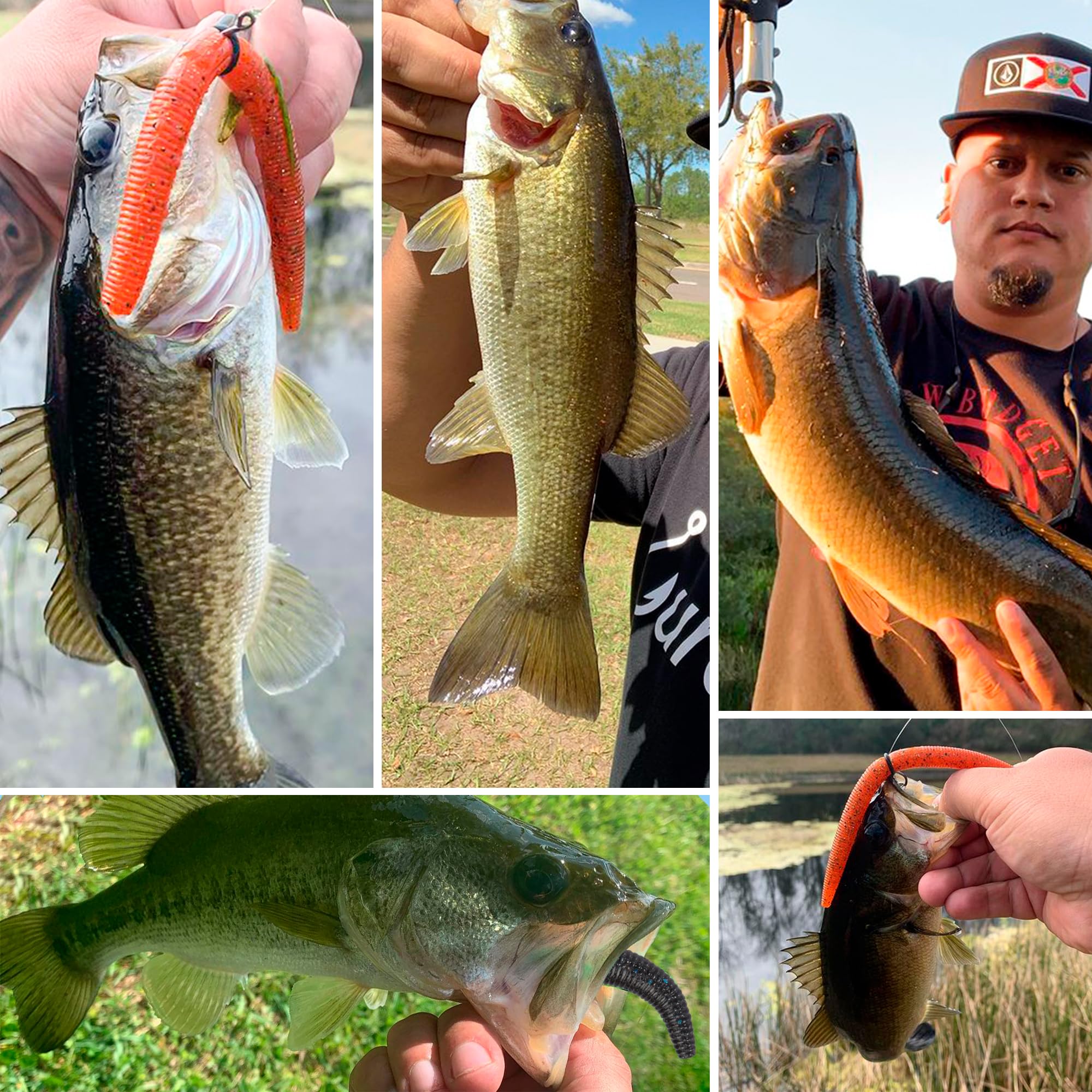 Kit de 30/50/78/100 piezas Senko Worms - Señuelos de pesca de plástico suave de 4 pulgadas/5 pulgadas con impregnación de sal para pesca de lubina