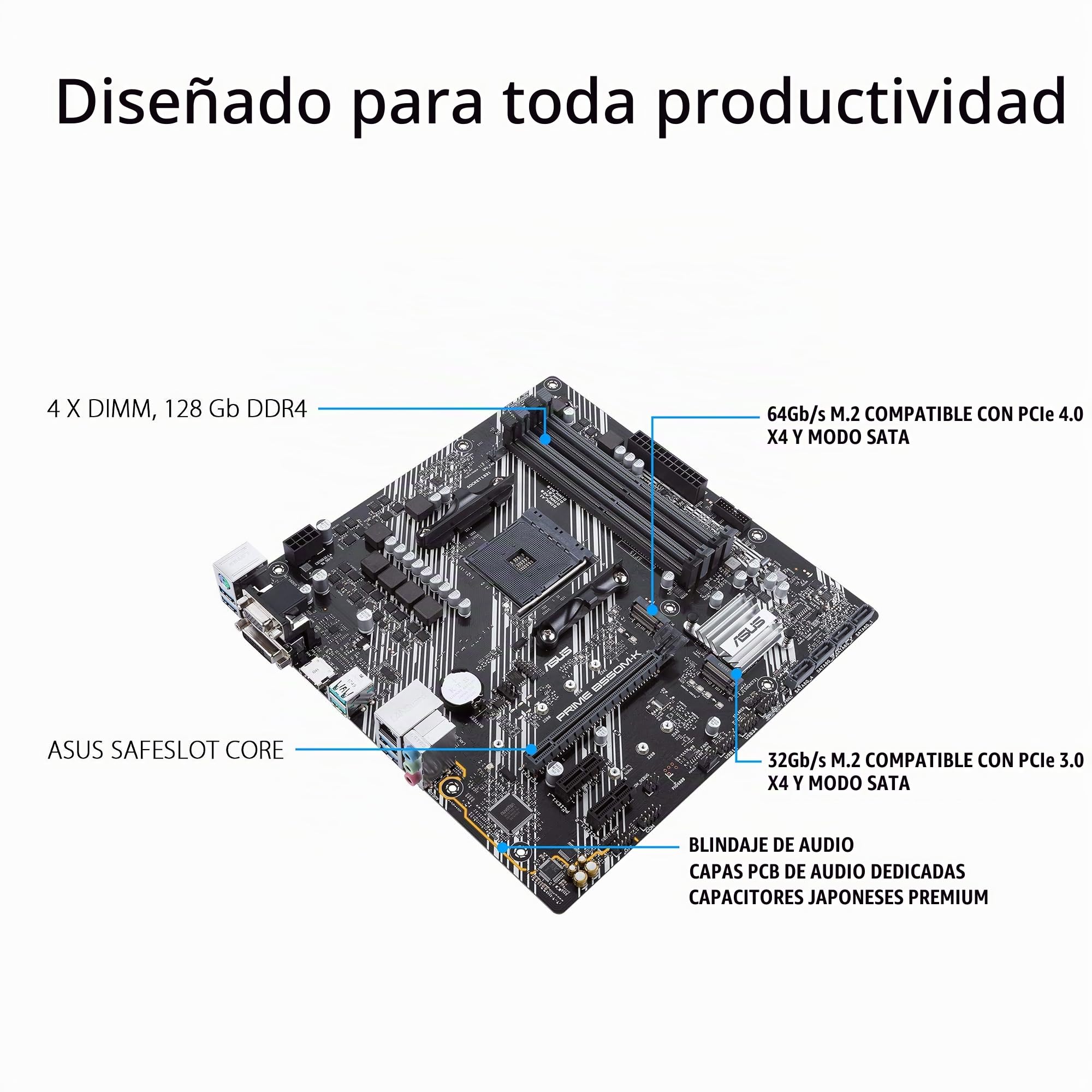 Amazon.com: ASUS Prime B550M-K AMD AM4 Zen 3 Ryzen 5000 y 3ª