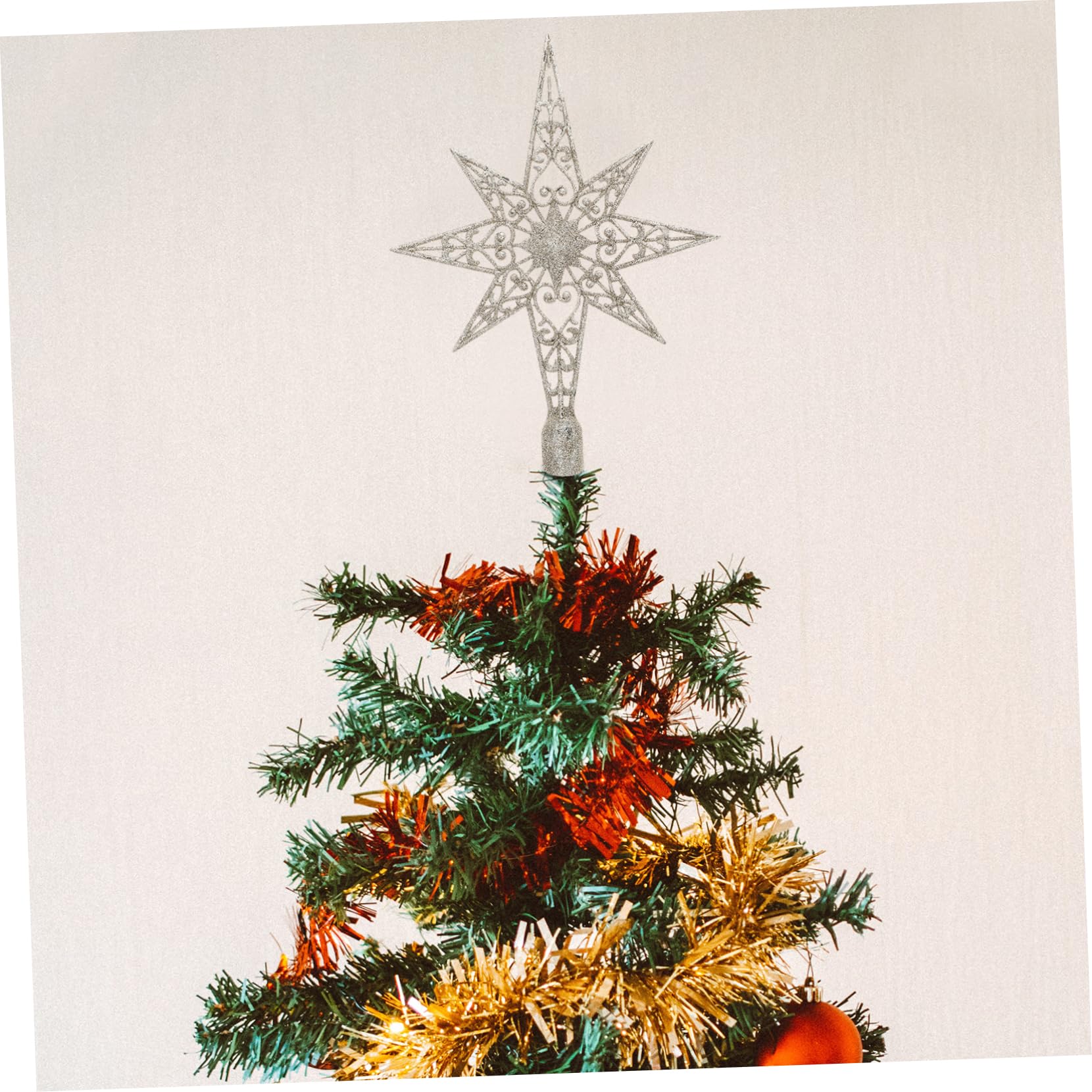 Zerodeko 4 Stück Weihnachtsbaumspitze Stern Vintage-baumspitzen Leichte Stern-baumspitze Plüsch Lichterketten Weihnachtsbaum Dekorationen Beleuchtet Christbaumspitze Gold Tür Plastik
