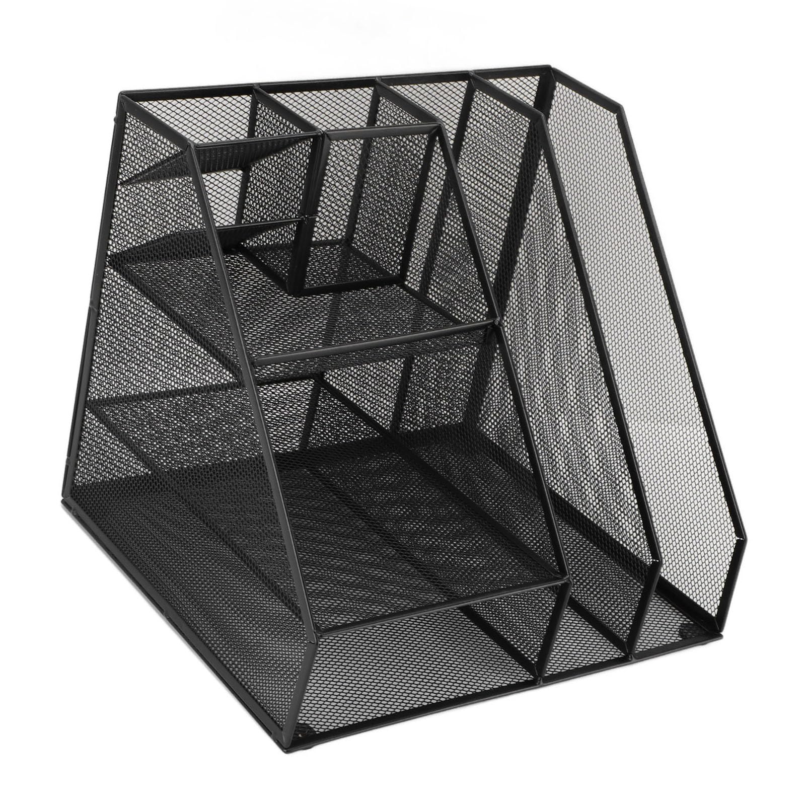 Metalowy siatkowy organizer na biurko Black Iron Wielofunkcyjne materiały biurowe organizer z długopisem do szkoły domowej