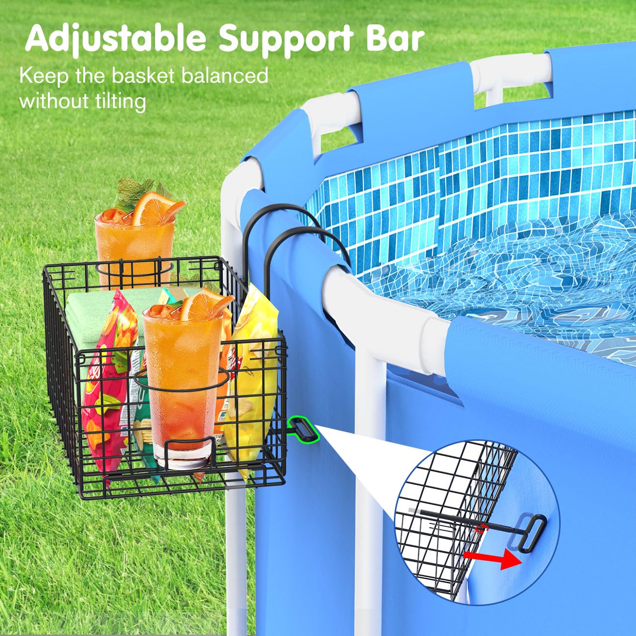 4 Porte-gobelets Pour Piscine | Support Pratique Pour Boissons Et Accessoires - Couleur Kaki