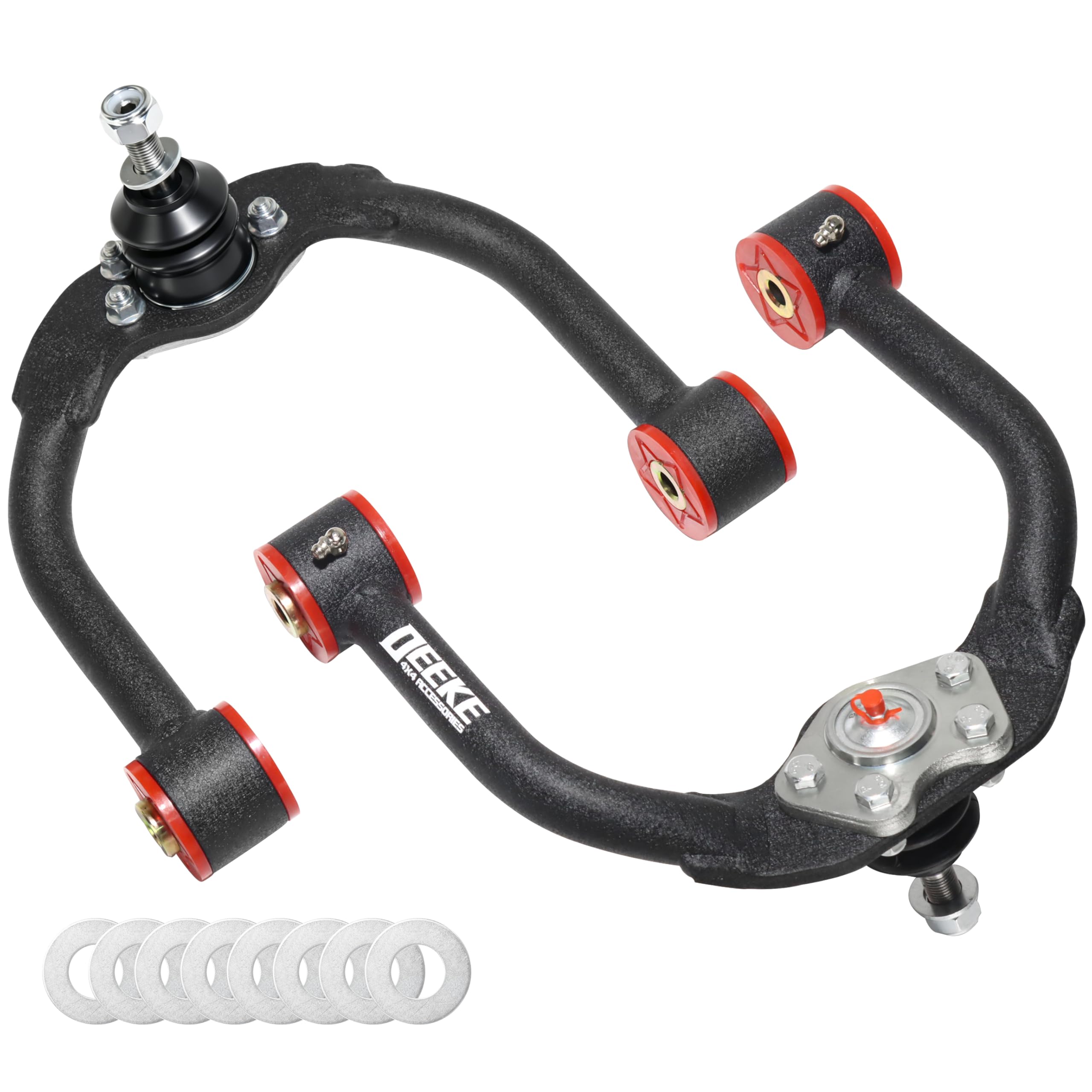 Brazos de control superiores delanteros de elevación de 1 a 4 pulgadas para Grand Cherokee (WK) y Jeep Commander (XK) 2005-2010, brazos de suspensión resistentes con bujes de poliuretano preinstalados