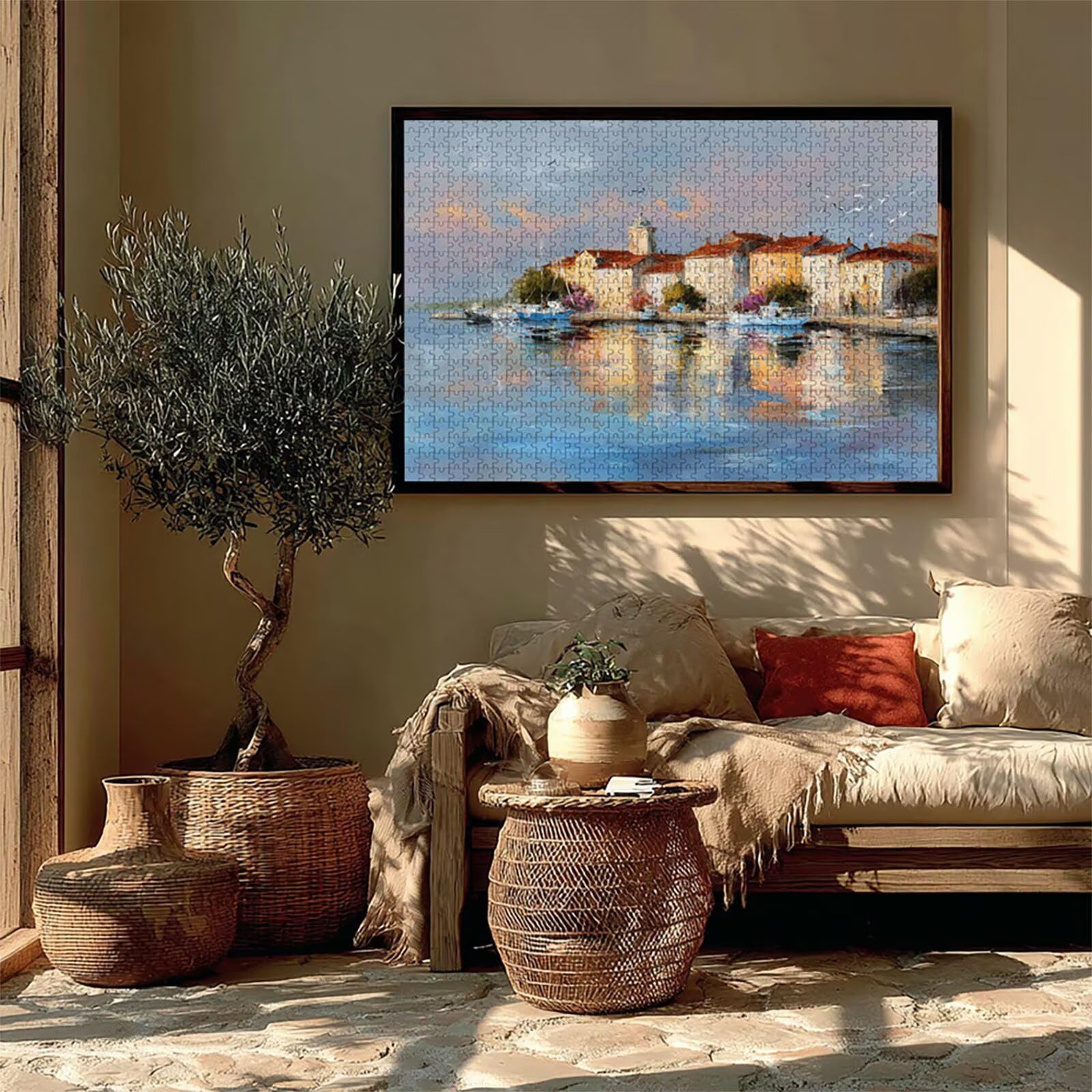 Widok na morze Puzzle 5000 sztuk dla dorosłych, drewniane puzzle z pudełkiem 156 x 105 cm, puzzle dla dorosłych o wysokiej trudności, DIY gra logiczna, kreatywne hobby, dekoracje, (butelka) A-4260