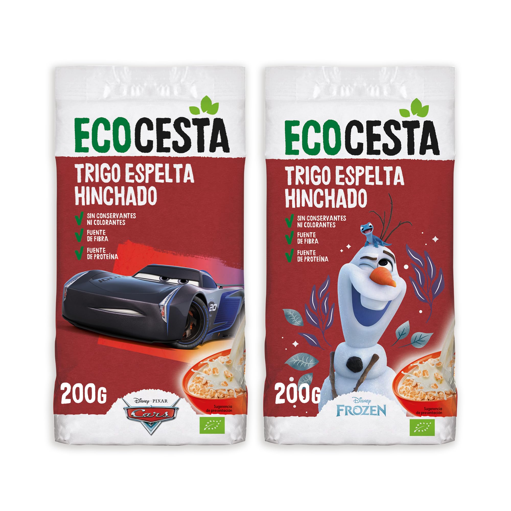 ECOCESTA MEJOR CADA DIA - Pack de 10 Unidades de 200 g de Espelta Hinchada Ecológica - Sin Azúcares Añadidos - Apta para Veganos - Alto Contenido en Carbohidratos