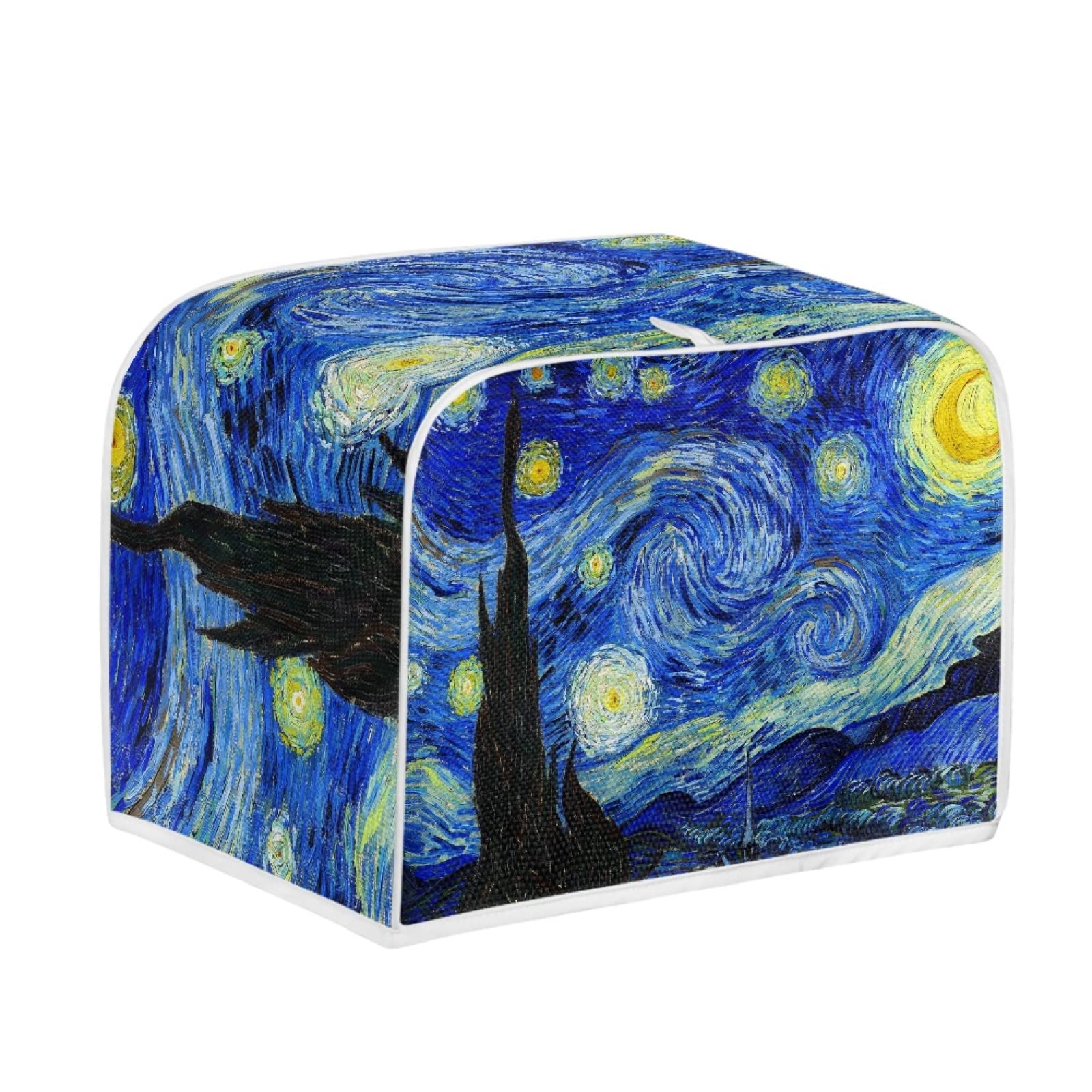 KuiaobatyStarry Night 2 Slice Toaster Cover, Van Gogh Art Bread Maker Cover Dustproof Caps for Two Slice Toaster Kitchen Appliance