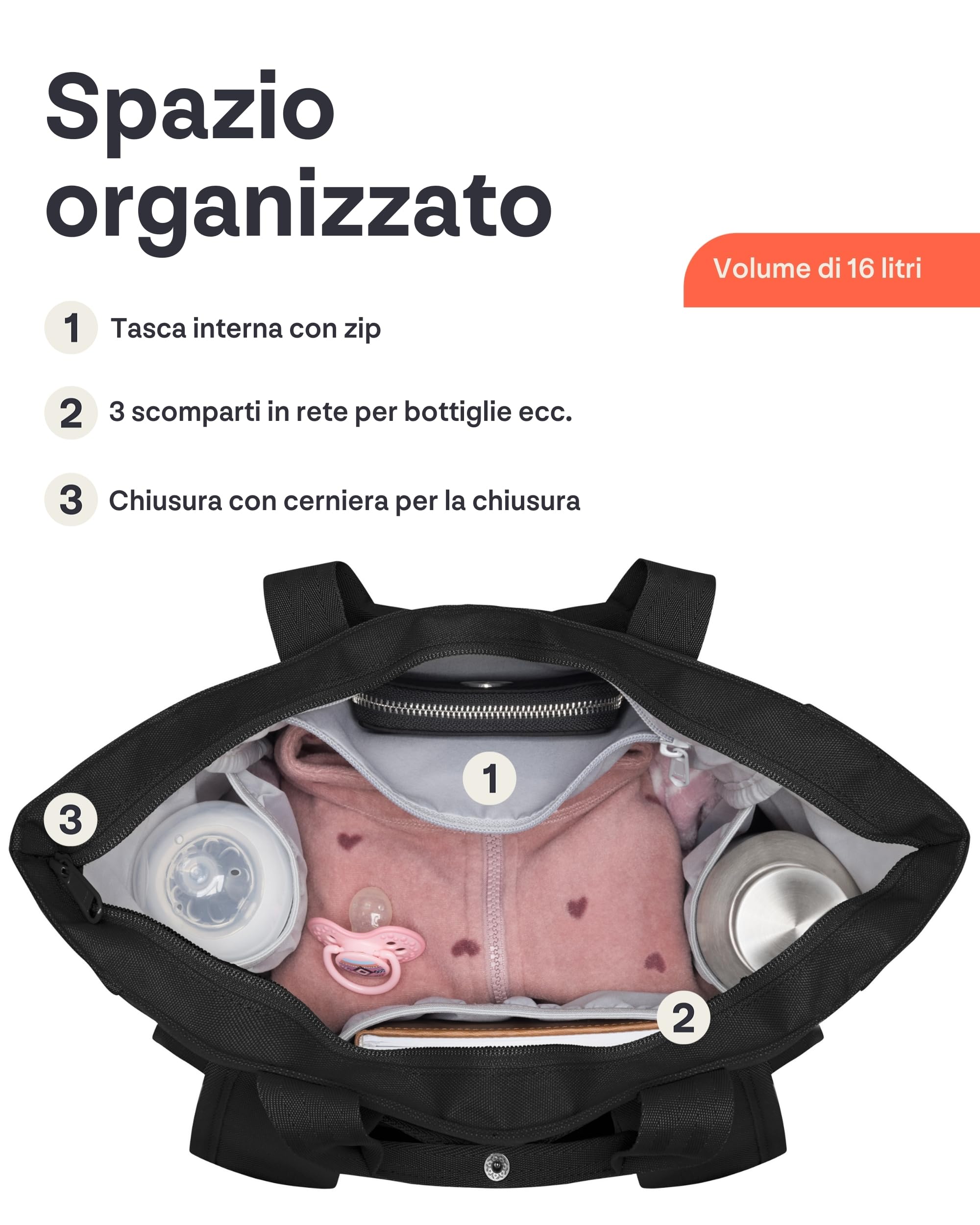 Johnny Urban Zaino Fasciatoio Neonato e Borsa Passeggino - Blair - Fasciatoio Portatile - Zaino Mamma Multifunzione - Volume 16 Litri - Idrorepellente