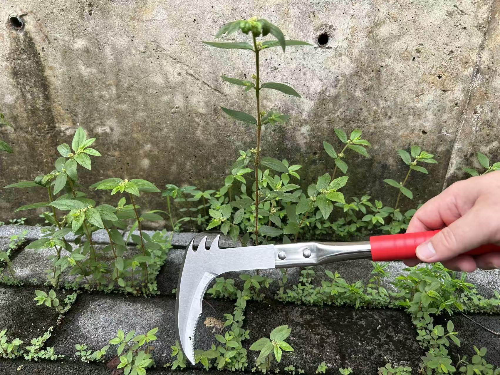 Utensile leggero affilato in acciaio inox da 149,7 cm, lama a forma di L, resistente alla ruggine, per crepe da patio, vialetti, bordi passerelle