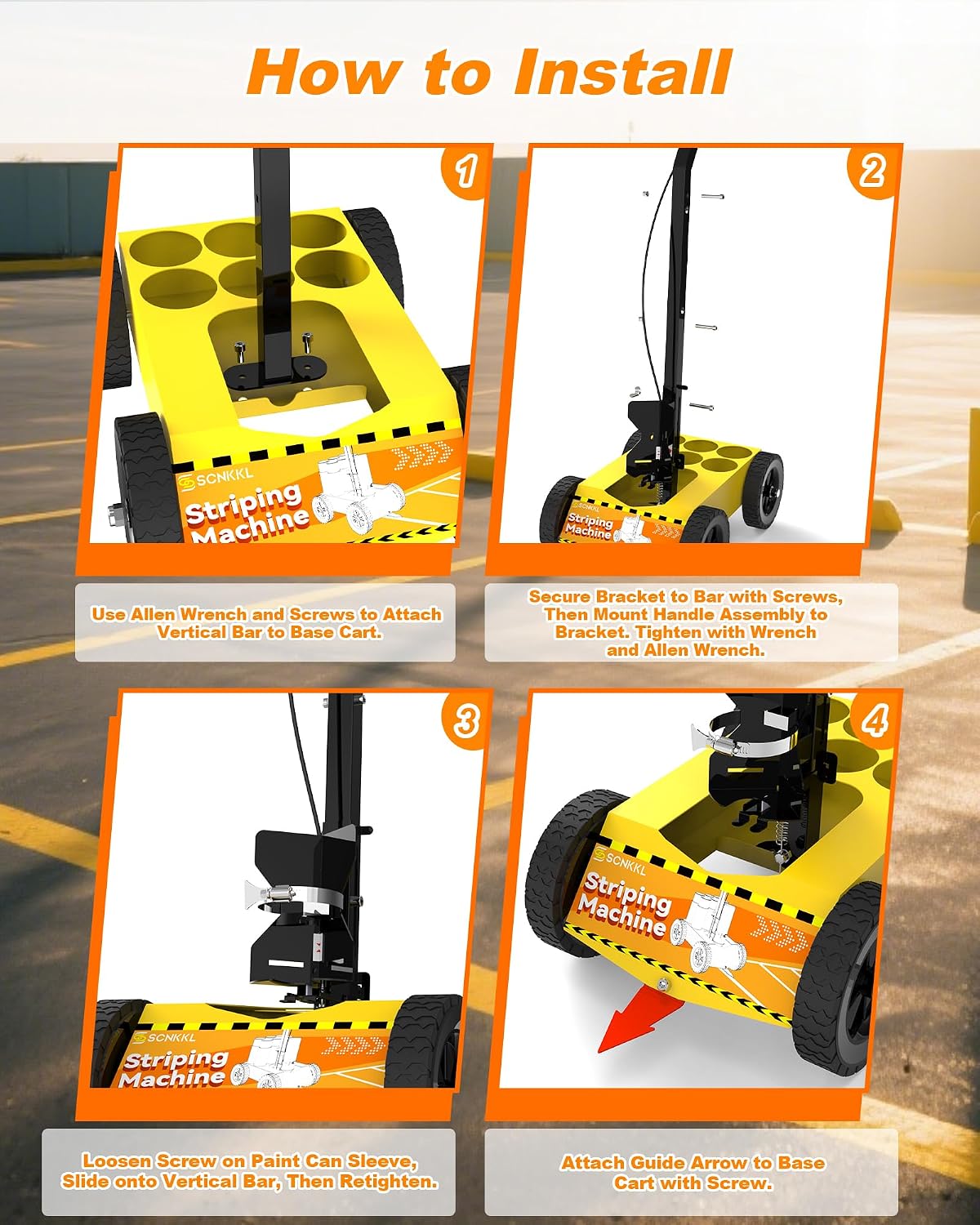 Parking Lot Striping Machine, Striping Line Marking Machine, Compatible with Professional Inverted Striping Spray Paint, Line Paint Striper Machine for Fast and Accurate Marking