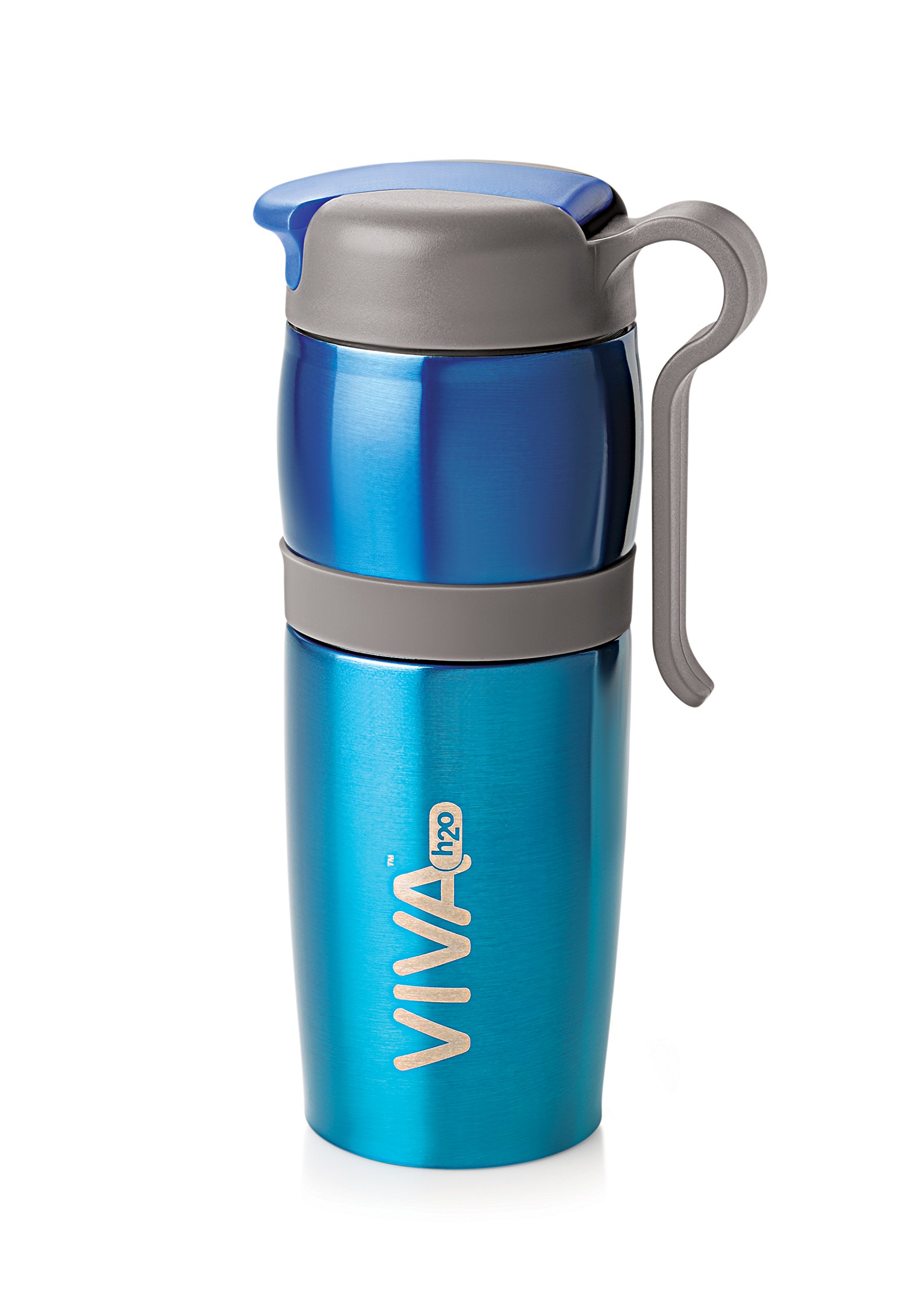 Stainless Steel Water Bottle, Double Wall Vacuum Insulated Travel Mug 100% Leak & Sweat Proof BPA Free, Cold 12 Hrs/Hot 12 Hrs Perfect for Camping, Cycling, Gym, School 420 ML by VIVA h2o