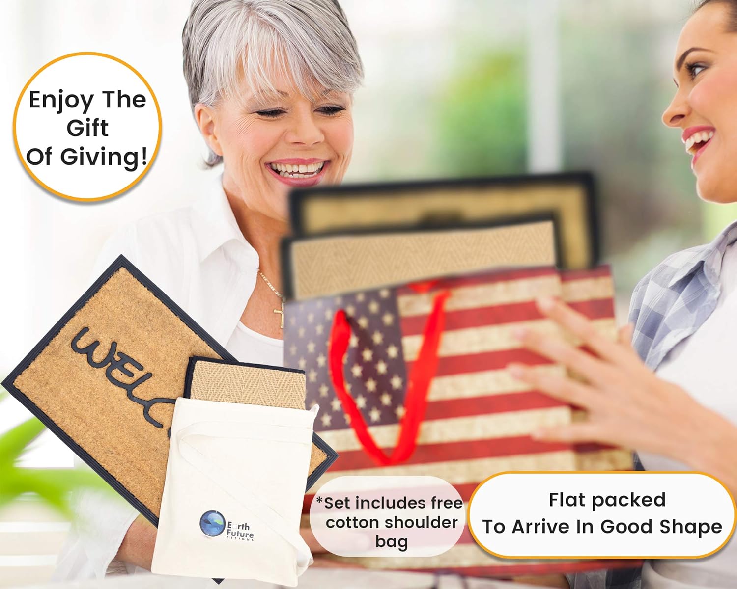 Best Deal 🛒 Paws Welcome Mat for Front Door - Layered Eco Set- Jute Door Mat 2x3 ft & Coir Doormat 18x30 in| Super-Absorbent Dirt Remover Dog Door Mat, Non-Slip Rubber Base & Jute Reversible Mat for Rustic Decor