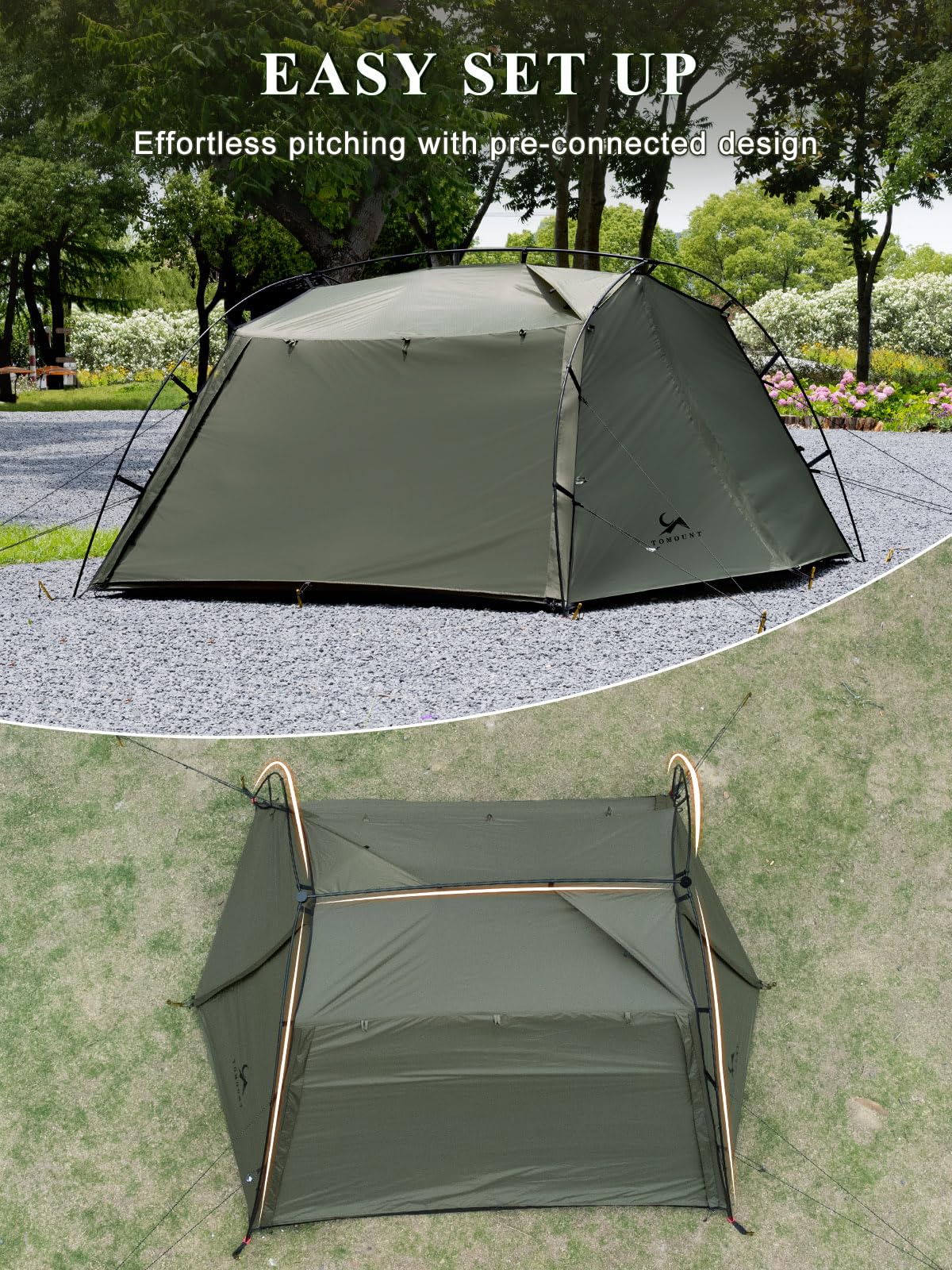 SML TOMOUNT 4 Person Tent For Camping Cabin Tent With Vestibule Easy