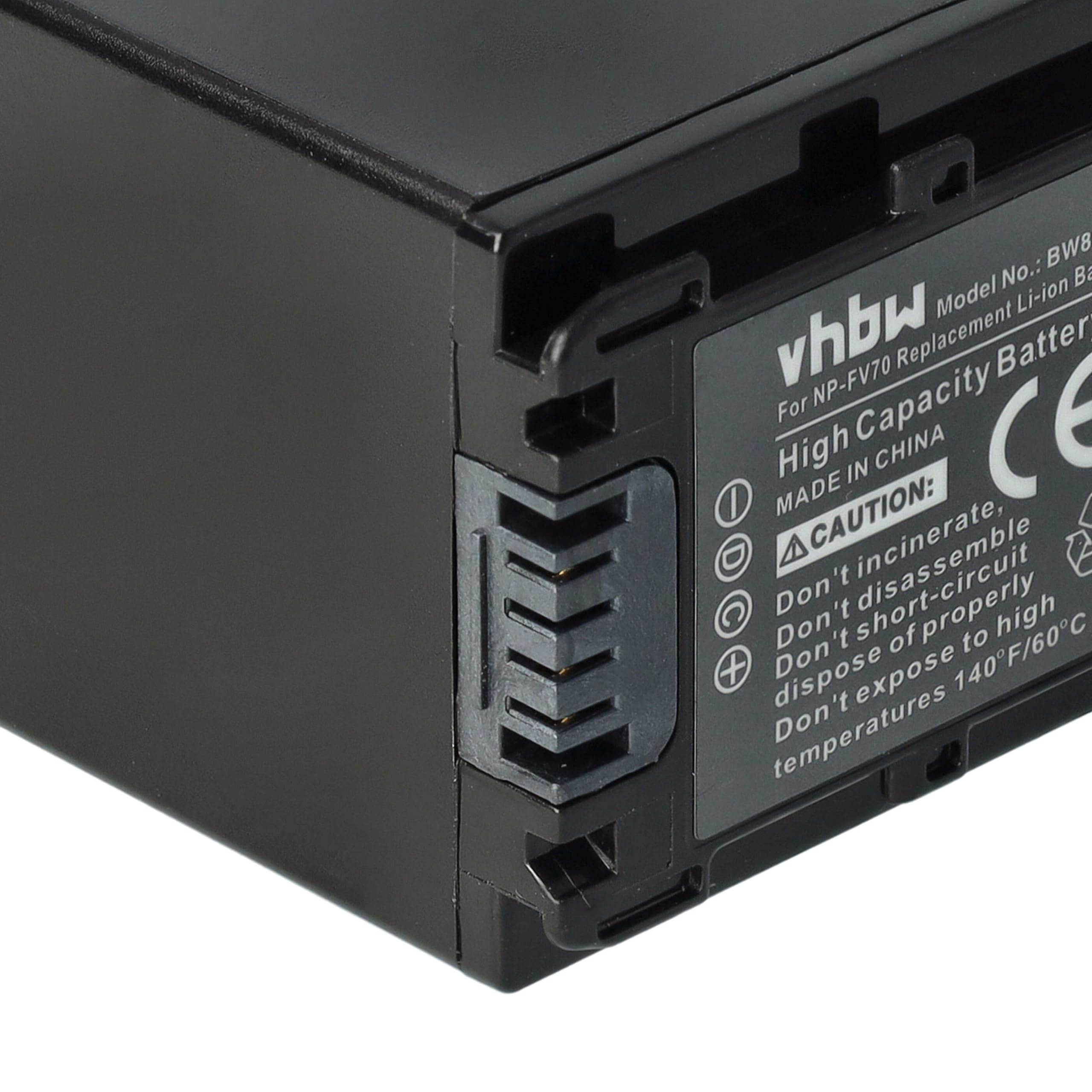 Vhbw Batteria Compatibile Sony NP-FV70 Per Videocamera HDR-CX130 - 2200mAh - 3