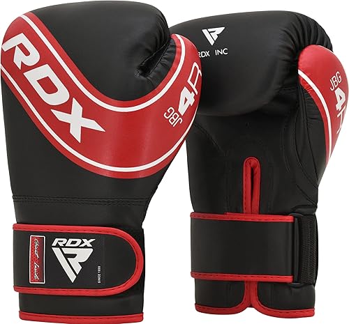 Miniatura 8 de RDX Guantes de boxeo para niños, guantes de entrenamiento junior de 6 onzas y 4 onzas, palma ventilada de cuero Maya Hide, Muay Thai Sparring MMA
