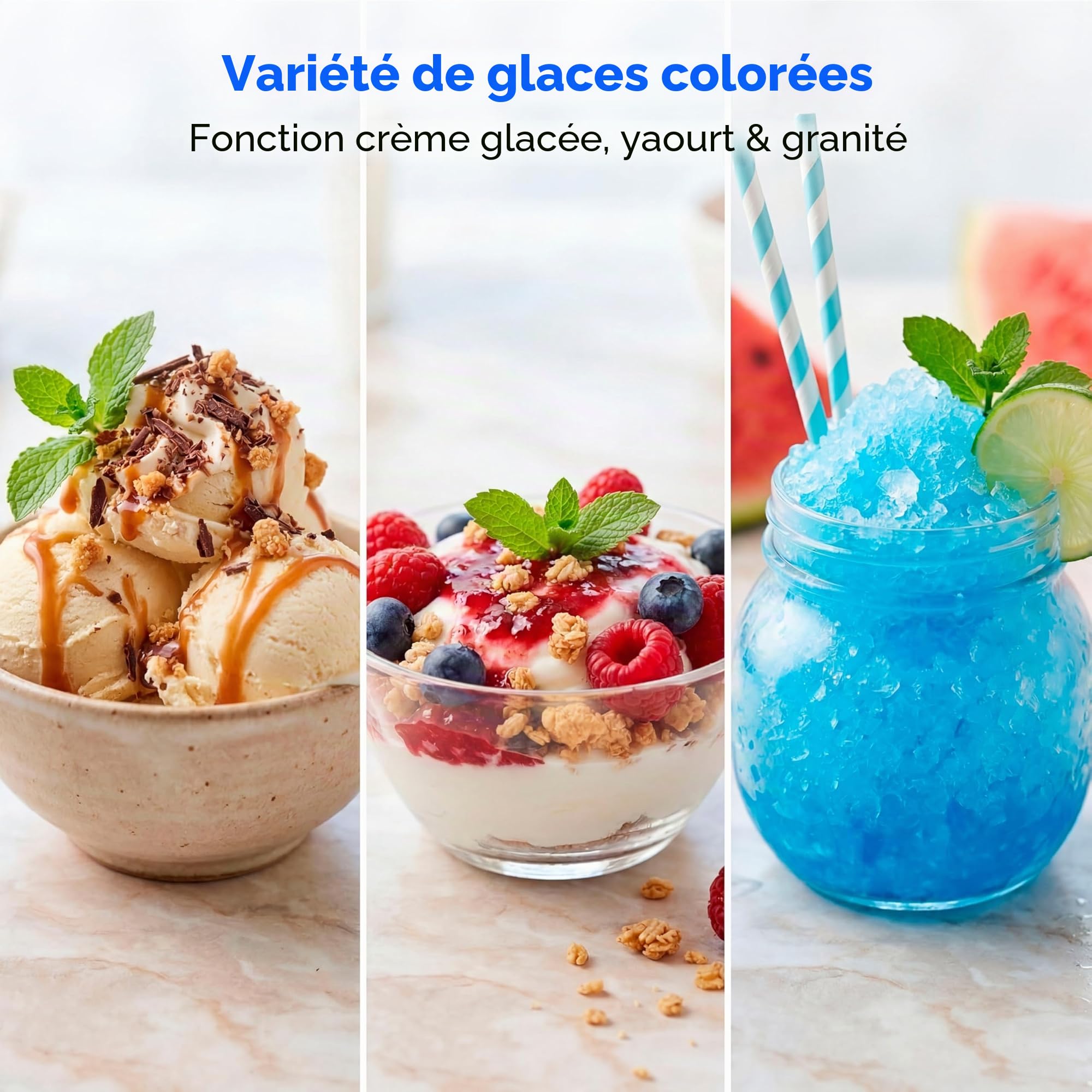 MEDION Sorbetière à compresseur glace, yaourt glacé et slush