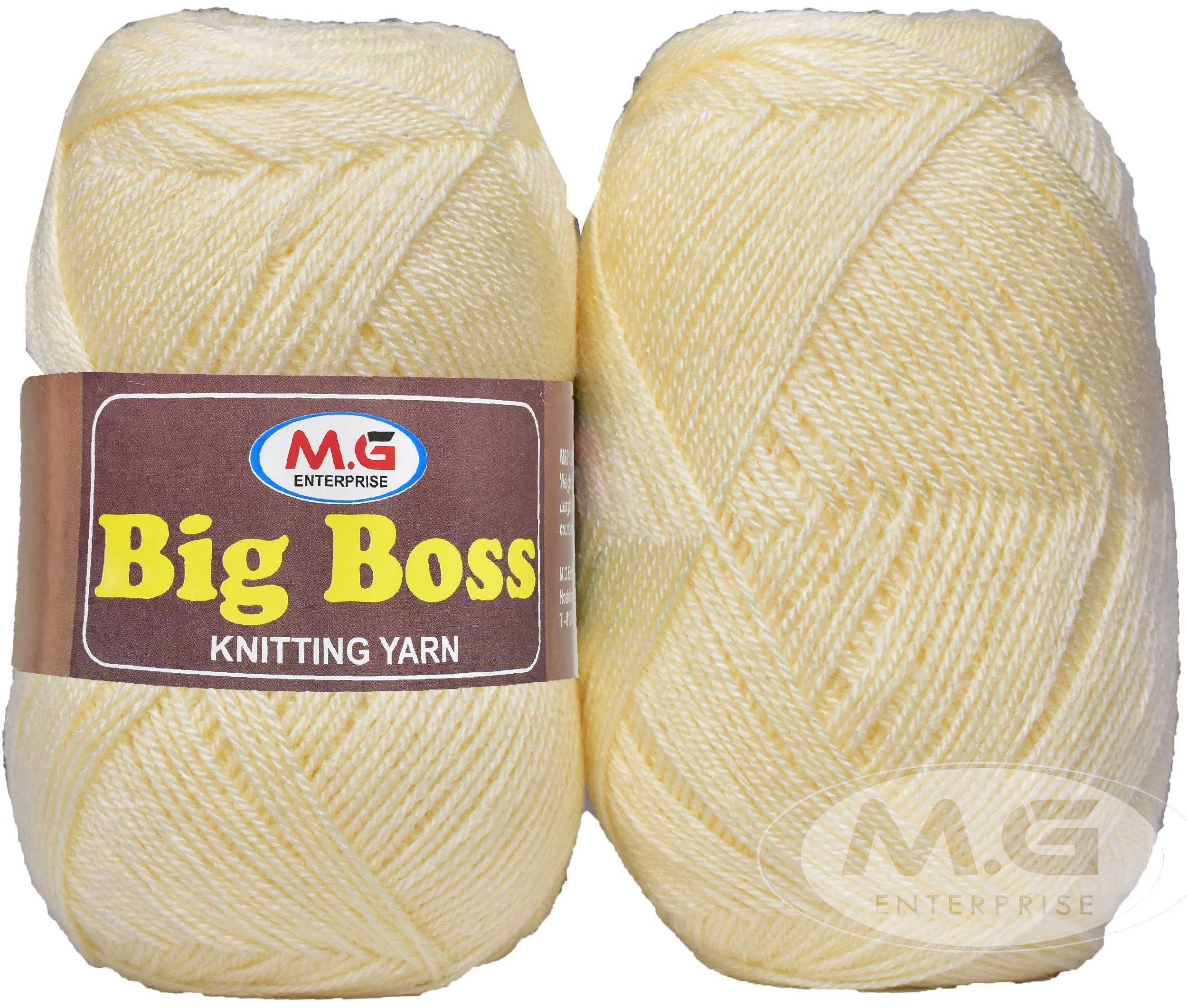 M.G ENTERPRISE Big Ball Cream (400 gm) Wool Ball Hand Knitting Wool/Art Craft Soft Fingering Crochet Hook Yarn, Needle Knitting Yarn Thread dye E F GHIJKK