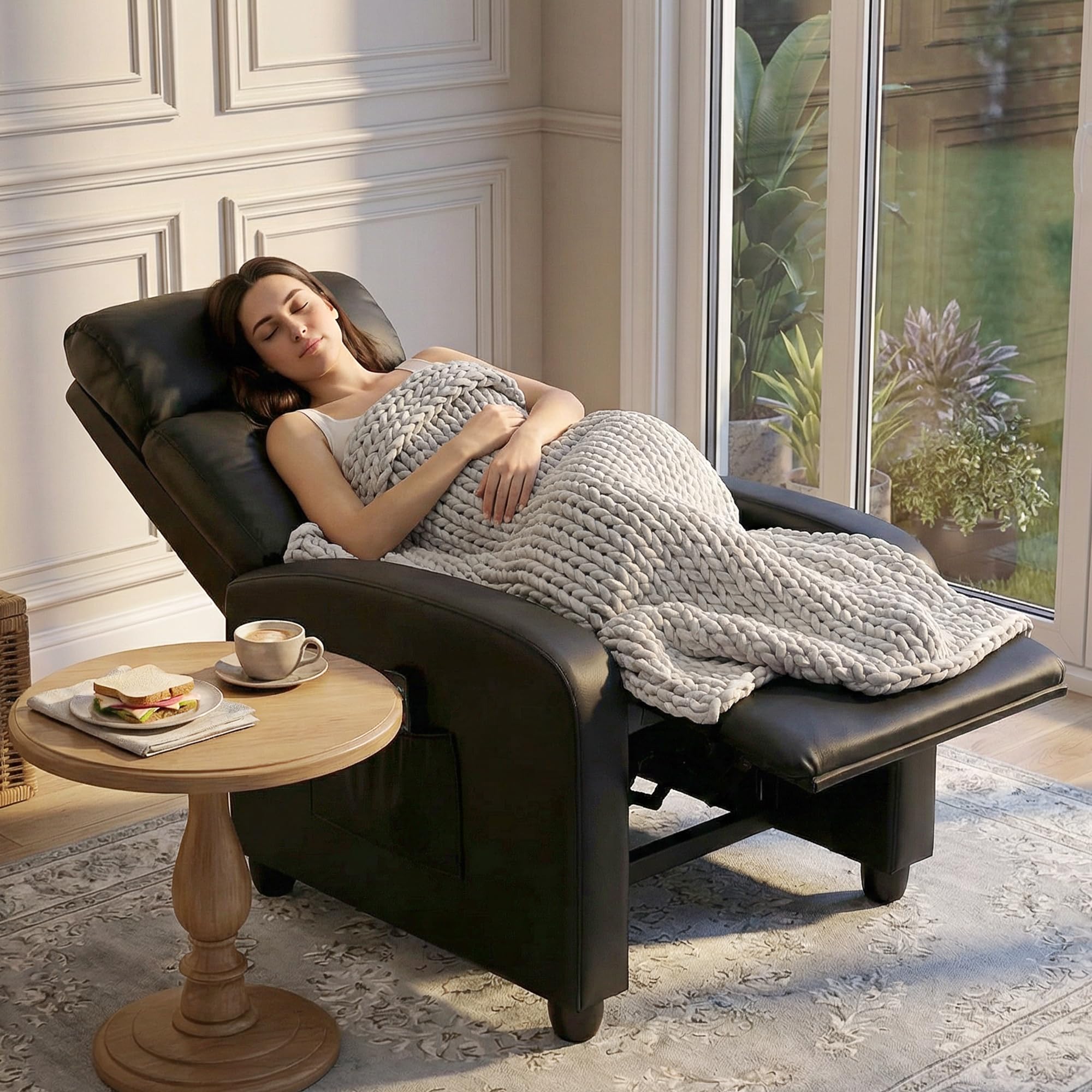 HOMCOM Massagesessel mit Liegefunktion, Relaxsessel mit Massagefunktion, Fernsehsessel mit Fernbedienung, Massagesofa mit Rückenlehne, elektrisch, Schwarz
