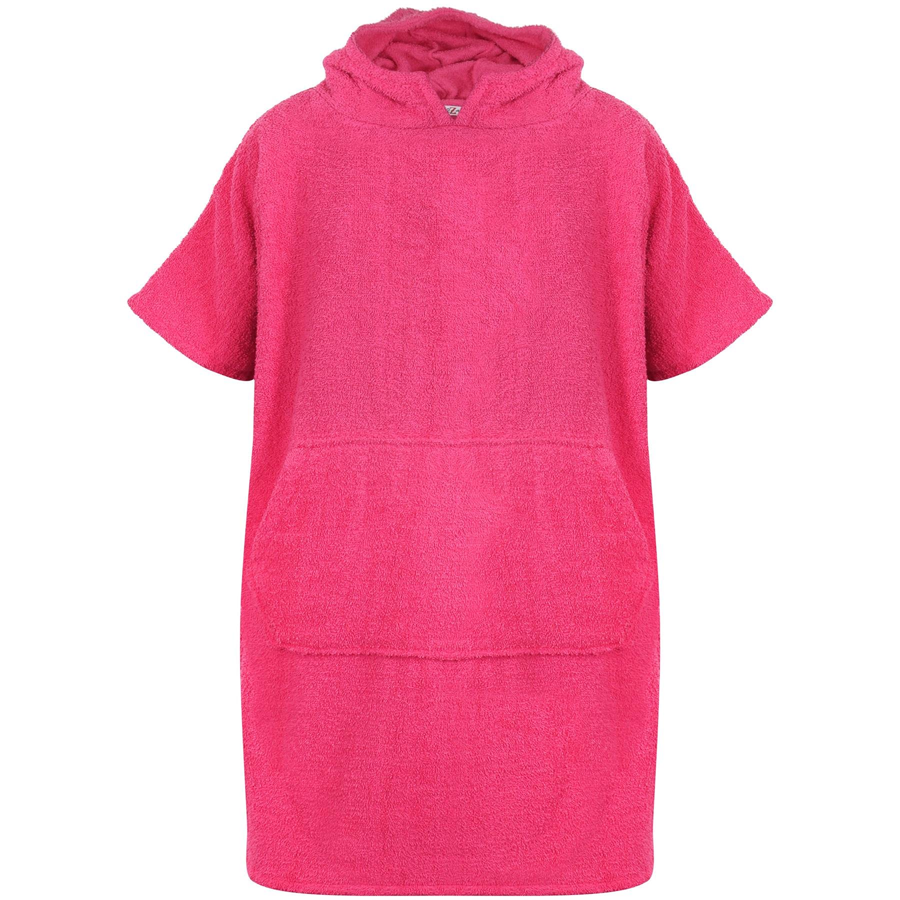 A2Z Adults Towel Poncho Bathrobe Soft Beach Bath Swim Robe Ladies Mens - Towel Bathrobe 128 Pink S-M