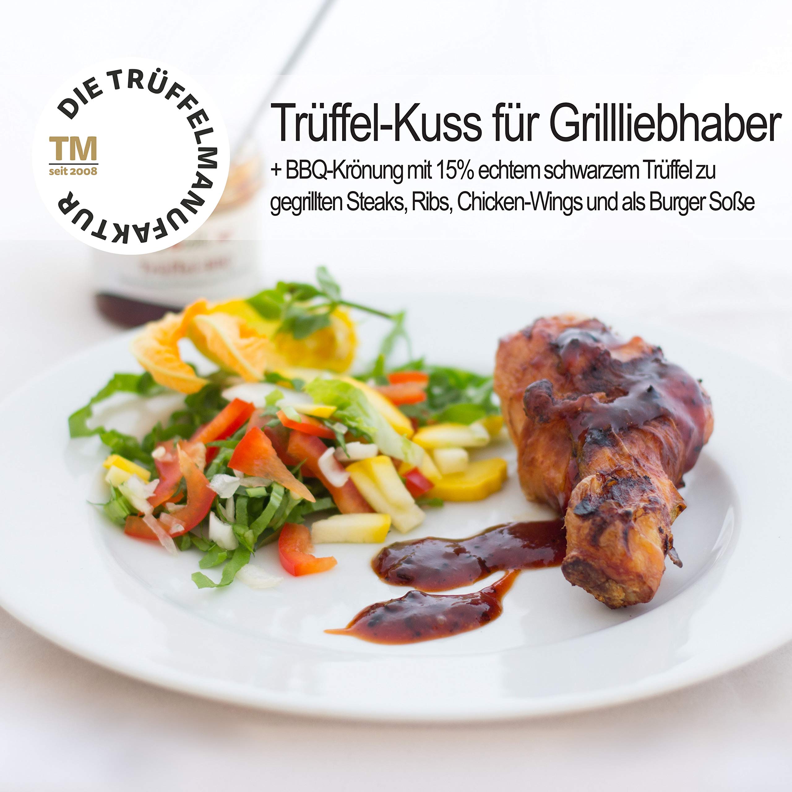 Die Trüffelmanufaktur - 3er Feinkost Trüffel Grillsaucen-Set bestehend aus: Hollandaise-Sauce 90g, BBQ-Sauce 120g und Tomatenketchup 110g, Delikatessen für Feinschmecker und Gourmet