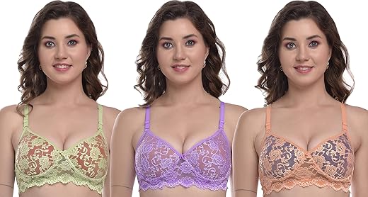 MiEstilo Women’s Cotton Blend Heavily Padded Wirefree Push-Up Bra Combo