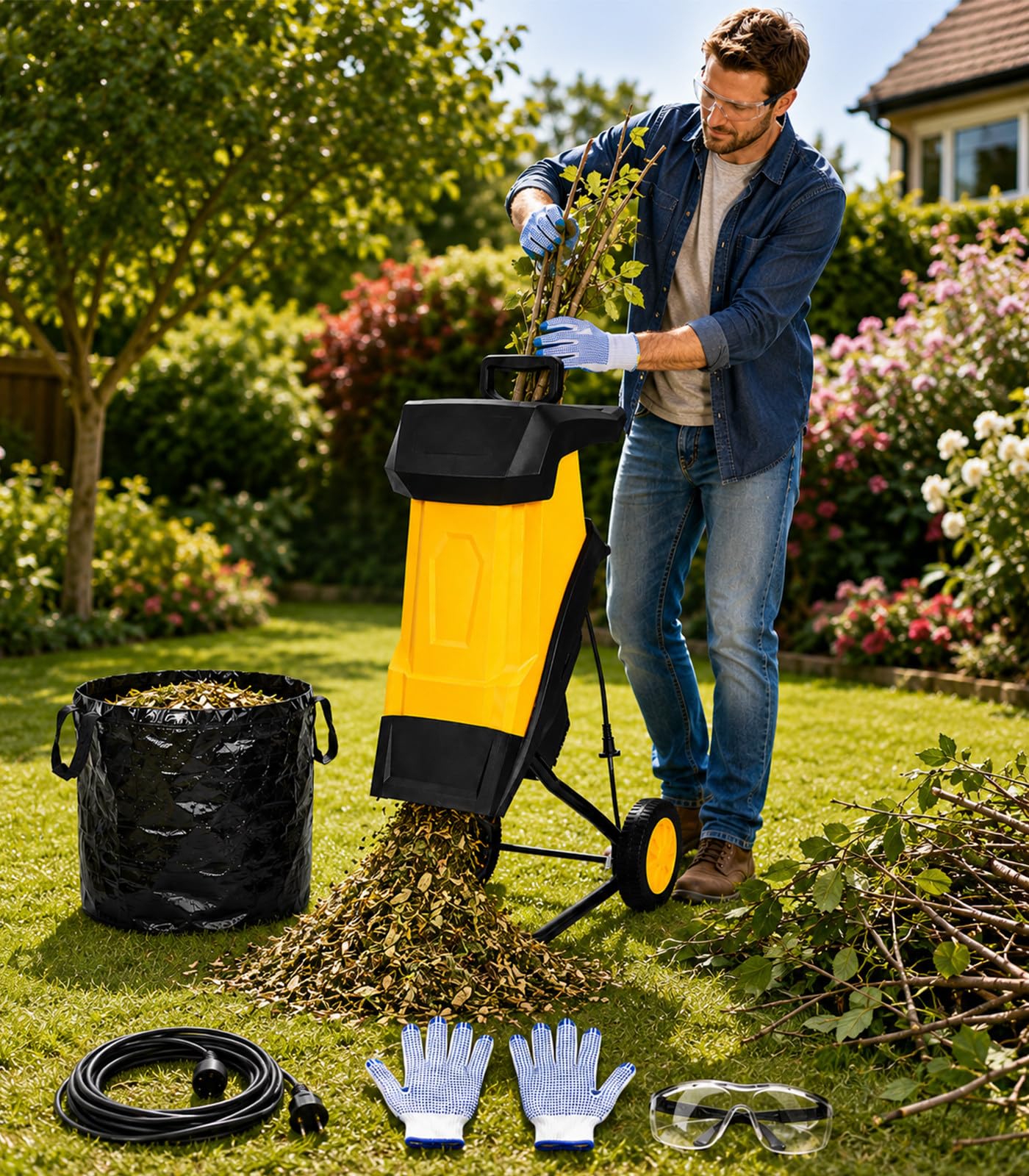 Broyeur de Jardin électrique pour Compost et paillis 40m