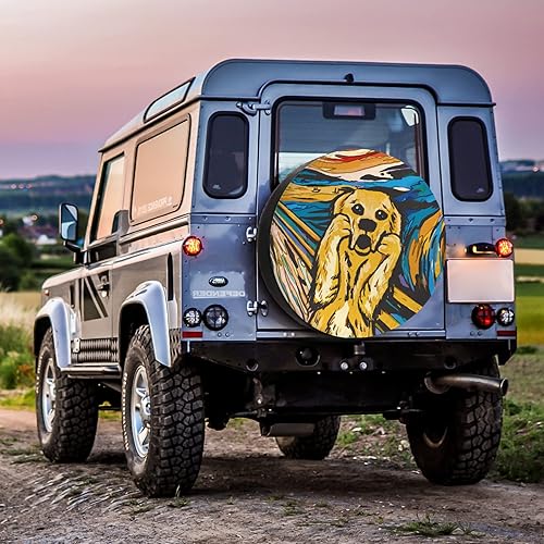 Miniatura 6 de Funda para neumático de repuesto The Scream Dog, accesorios de campamento para neumático de repuesto resistente a la intemperie, universal para