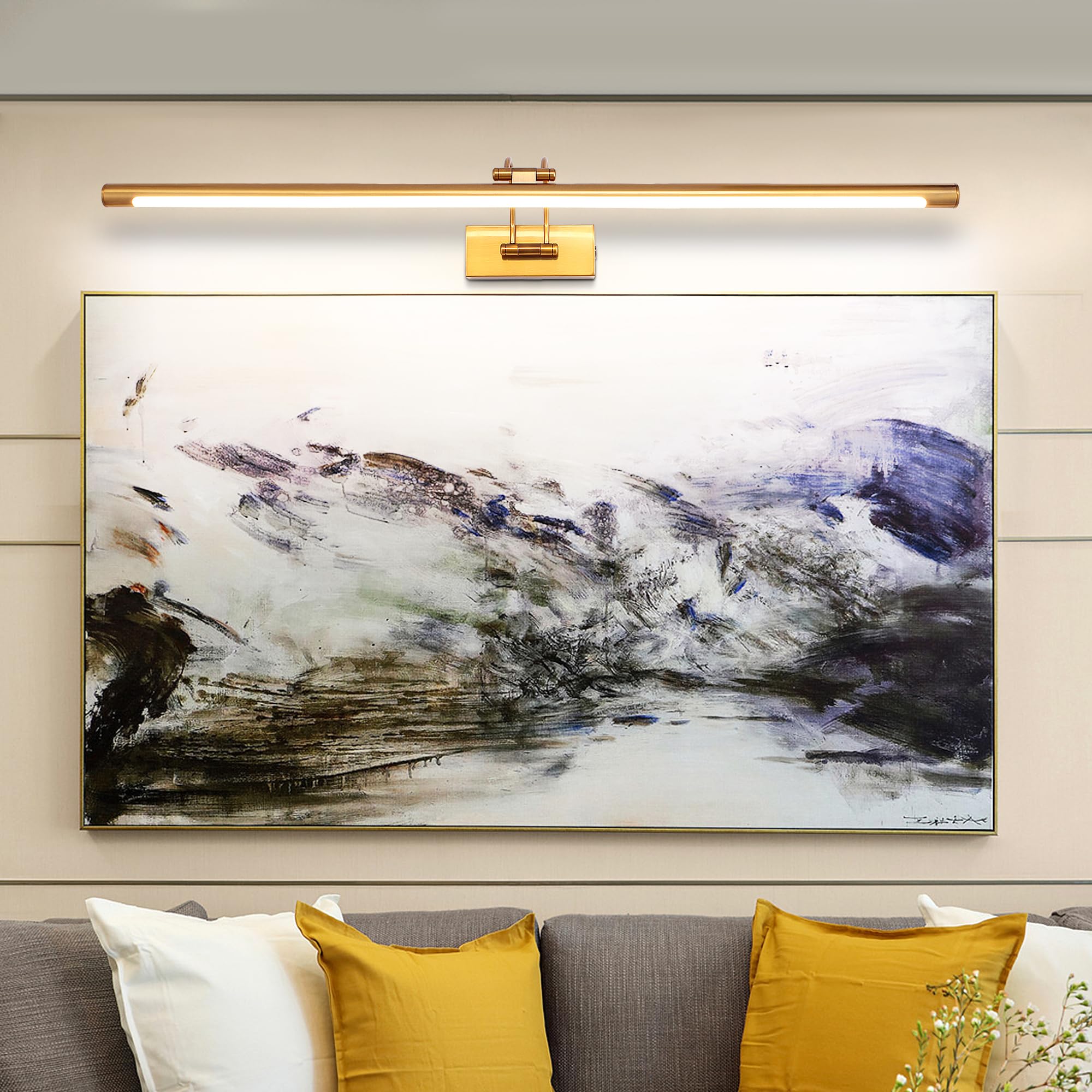 MantoLite Dimmable Applique Murale LED 90CM 16W 3000K/4500K/6000K Laiton Lumière Pivotante Intérieur