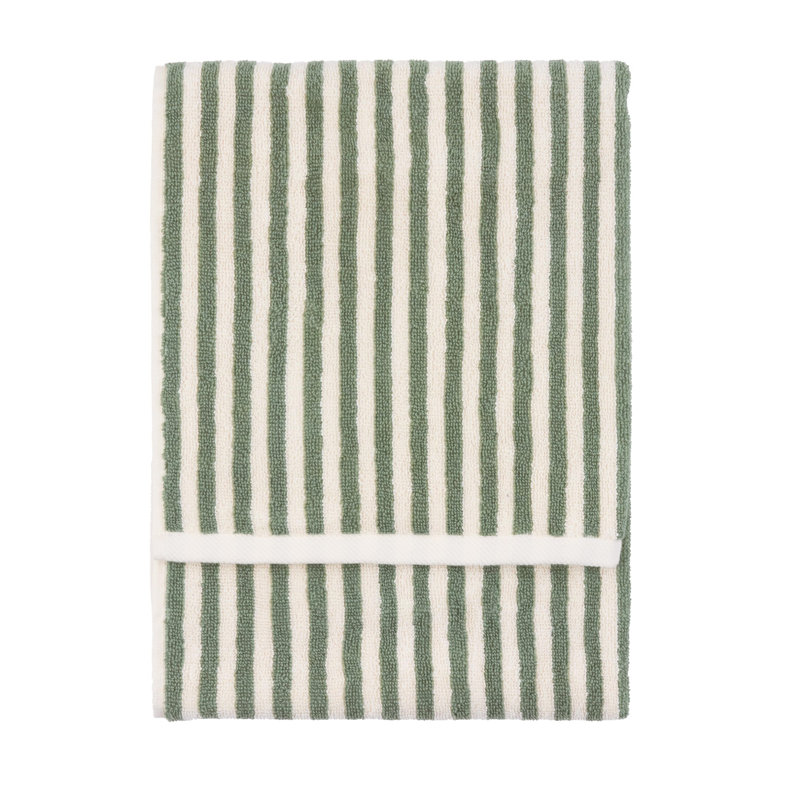 Yard Hebden Hand Towel – Ultra Soft 100% Cotton Terry Striped Luxury Bathroom Towel (Forest – 50x100cm)