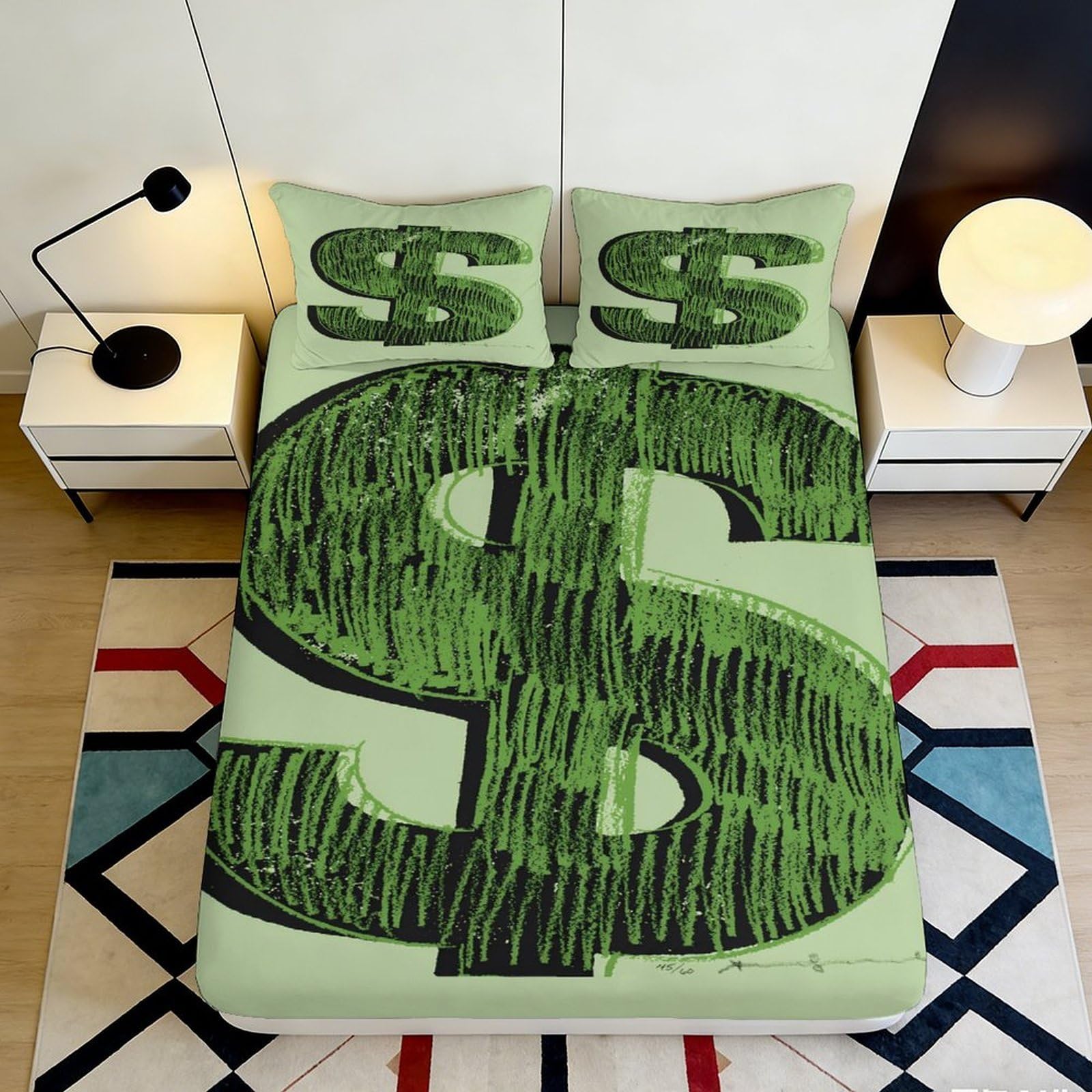 3D Printed Tulip Pattern Fitted Sheet Microfiber Deep Pocket Bedroom Bedding Full Wrap Tulip Mattress Fitted Cover Non-Slip Washable Protection 140x200x25cm