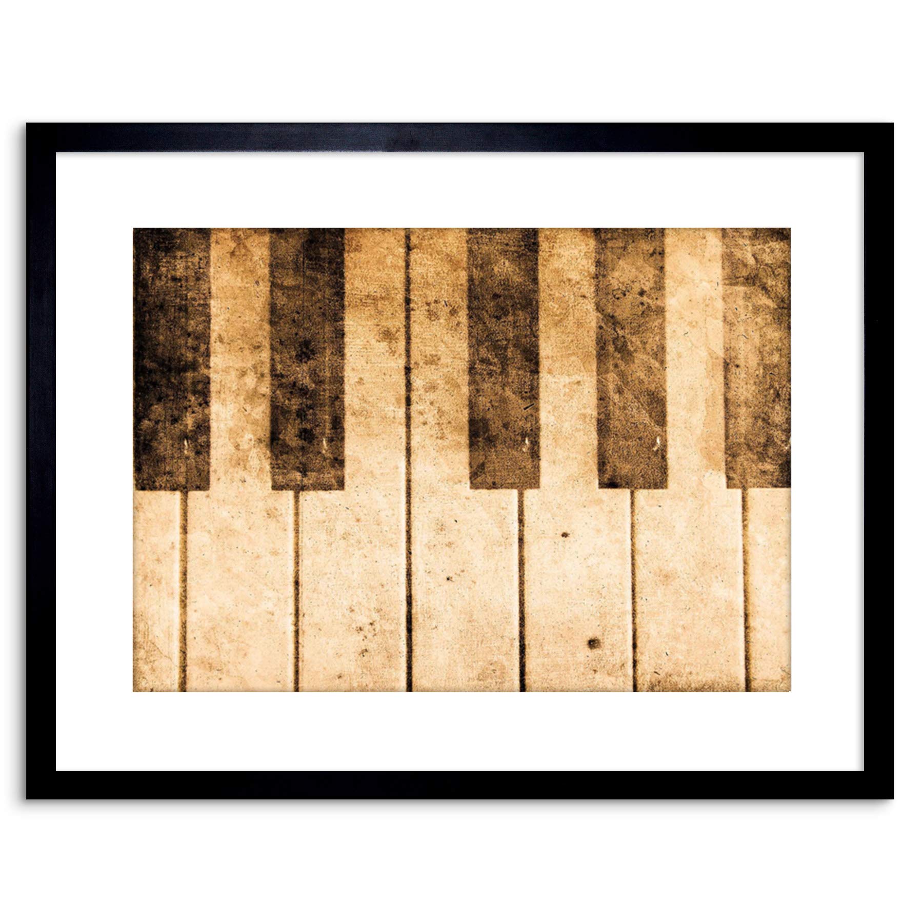 Wee Blue Coo MUSIC PHOTO PIANO VINTAGE GRUNGE KEYS FRAMED PRINT F97X5631