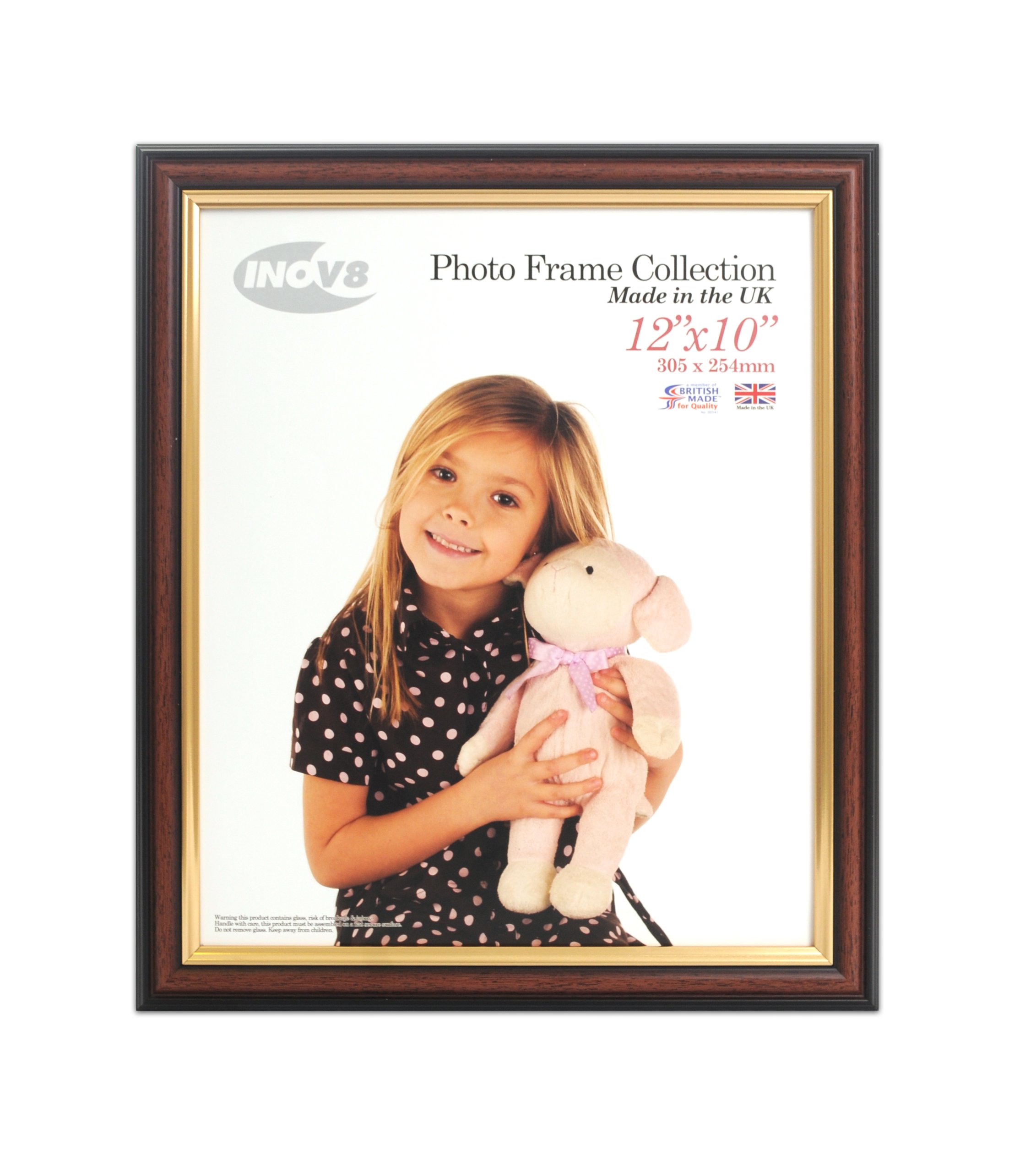 Inov8 PFES-MAGY-1210 British Made Traditional Picture/Photo Frame, 12x10-inch, Mahogany