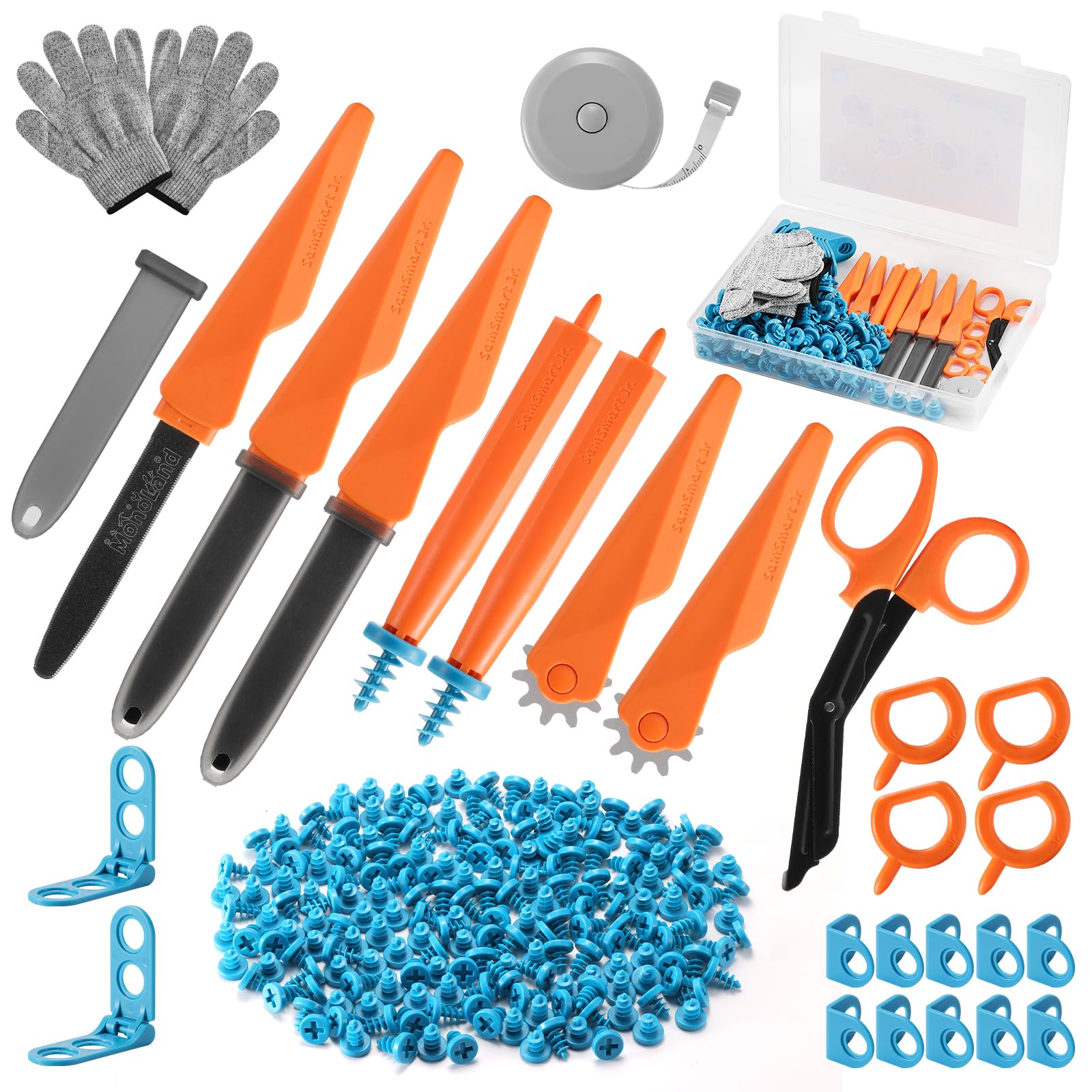 SainSmart Jr. Cardboard Tools for Kids 228 PCS – Large Construction Kit for Group Play & Big Builds, STEM Craft Set with Safe Cutters, Tool Box, Ideal for Classrooms & Families Age 5+