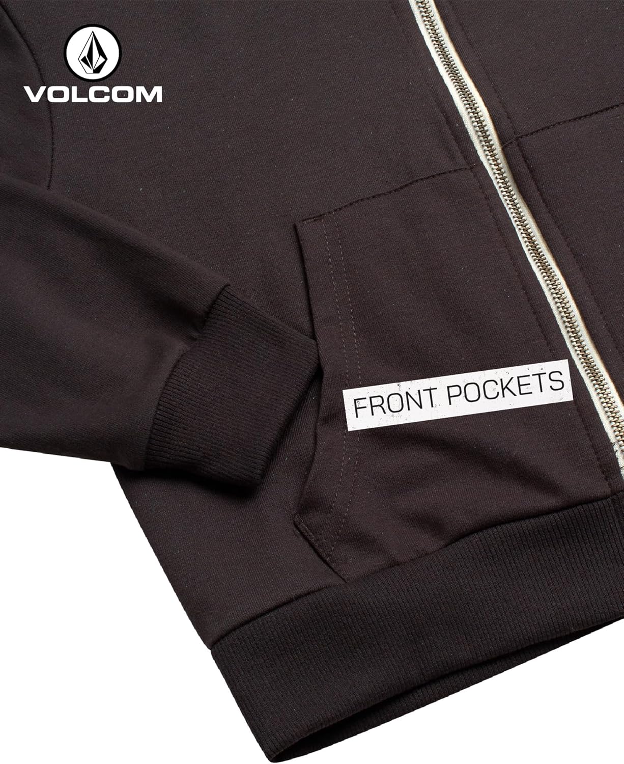 Volcom Girl's Sweatsuit Set - Long Sleeve Full Zip Up Hoodie Sweatshirt and Sweat Shorts Set for Girls (Sizes: 4-12) - Image 5