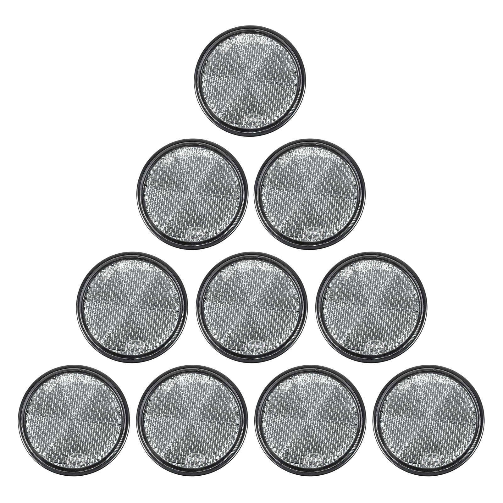 10 Pack White Self Adhesive Round Reflectors, E9 Approval