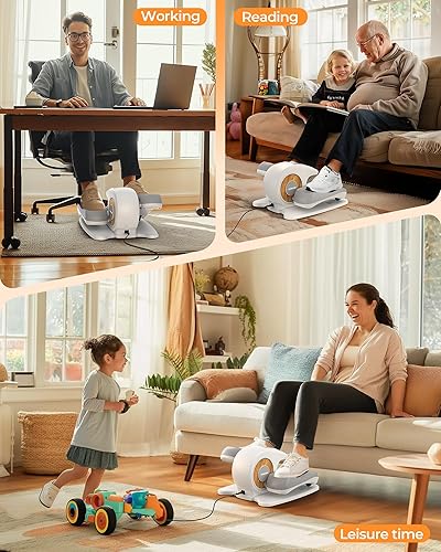 Vista 21 de YOSUDA Elíptica eléctrica debajo del escritorio, ejercitador de piernas elipse para personas mayores, ejercitador de pedal sentado totalmente