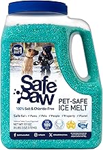 Safe Paw, Dog/Child/Plant Pet Safe Ice Melt with Traction Agent, 8lb, 100% Salt-Free/Chloride-Free, Non-Toxic, No Concrete Damage, Fast Acting, Lasts 3X Longer